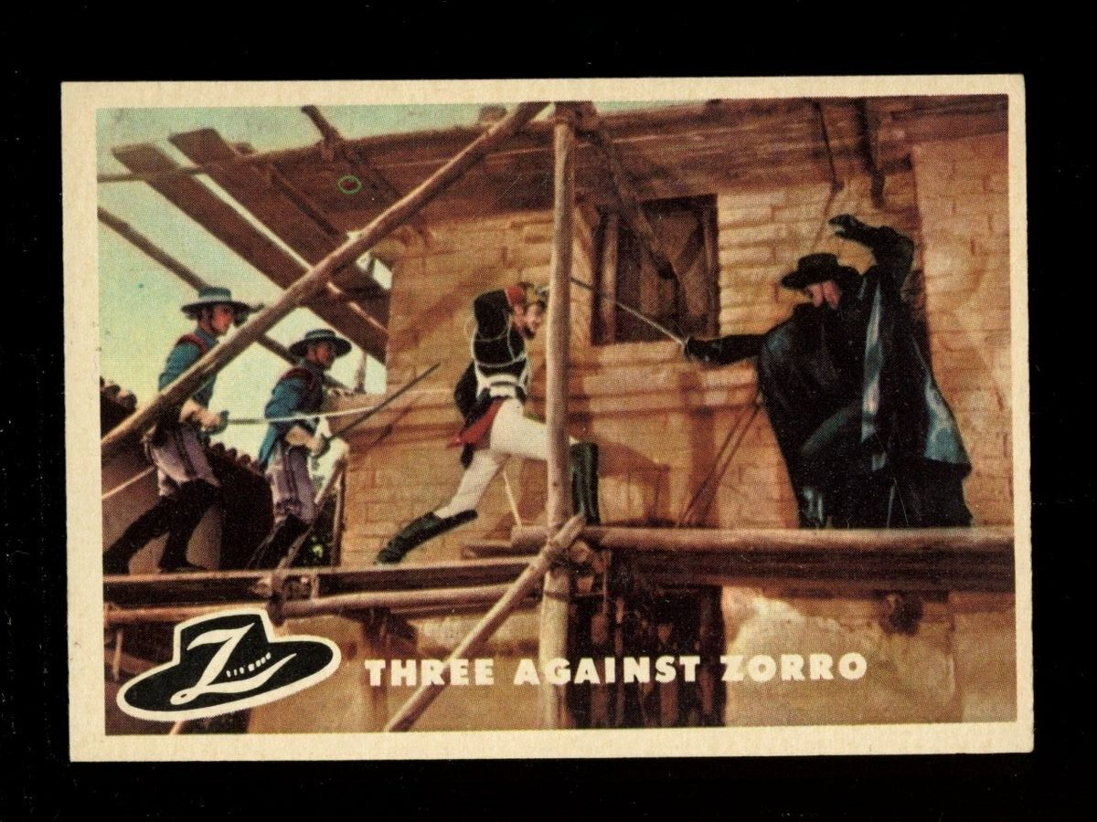 1958 Topps Zorro #34 Three Against Zorro (EX)