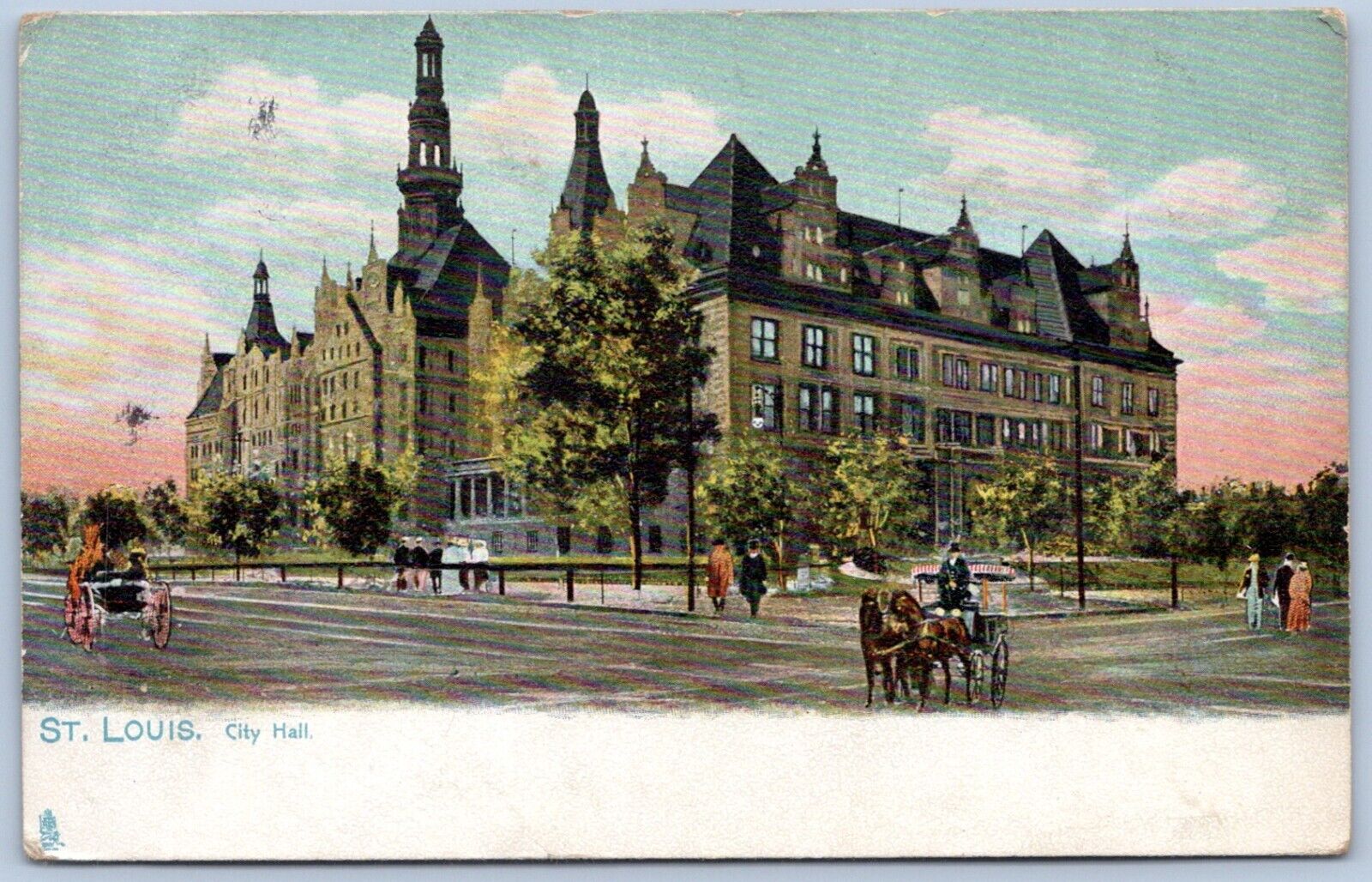 Postcard MO St Louis Missouri City Hall Tucks 1908 B75