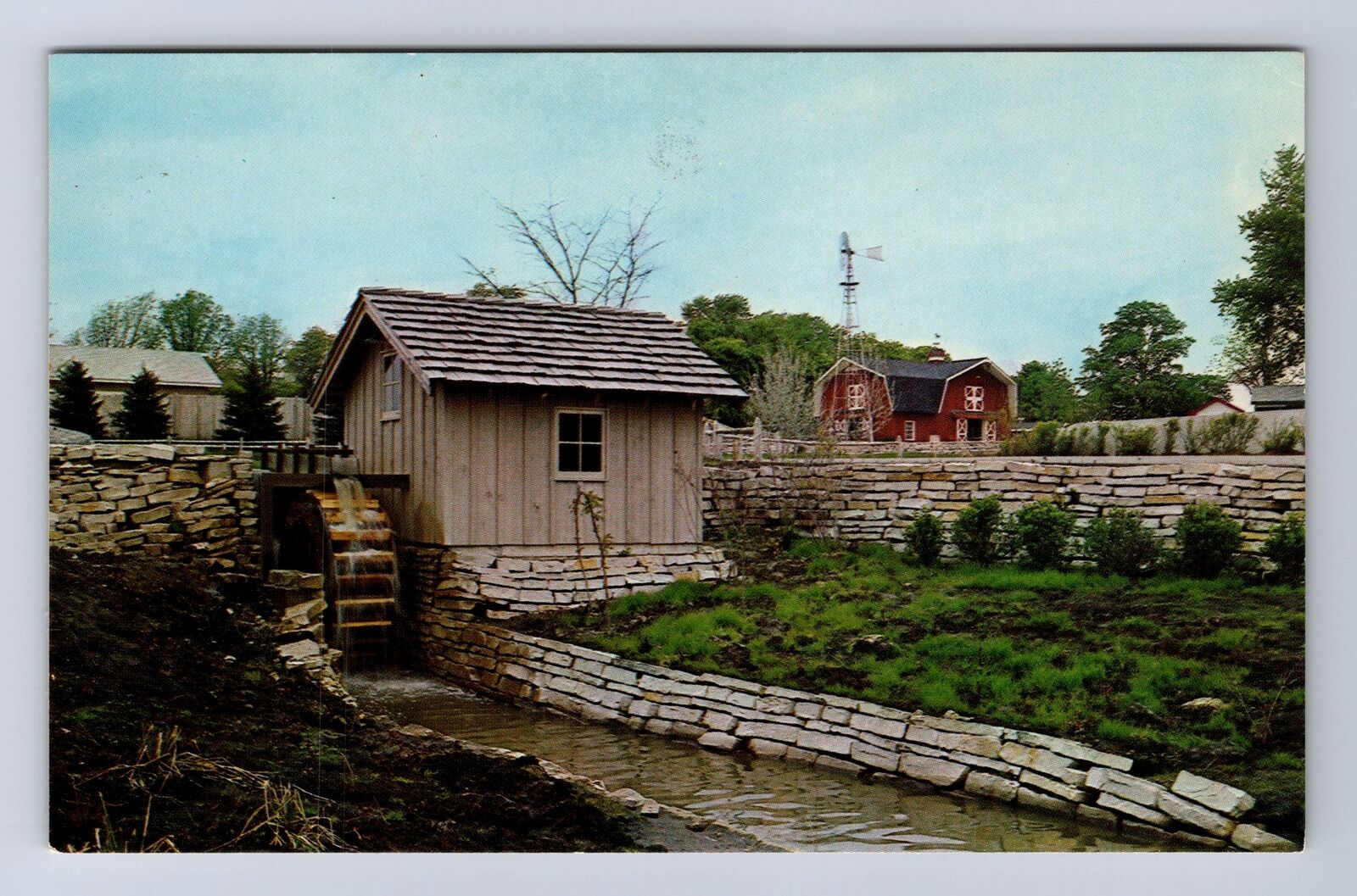 Aurora IL-Illinois, Great Mill At Pioneer Farm, Pioneer Park, Vintage Postcard