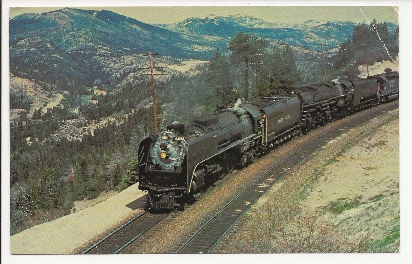Union Pacific Railroad\'s Locomotives #8444 & #3985 postcard Mary Jayne\'s