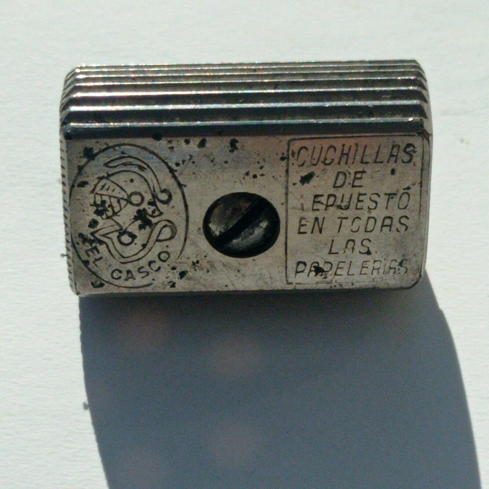Old professional pencil sharpener El Casco with its case
