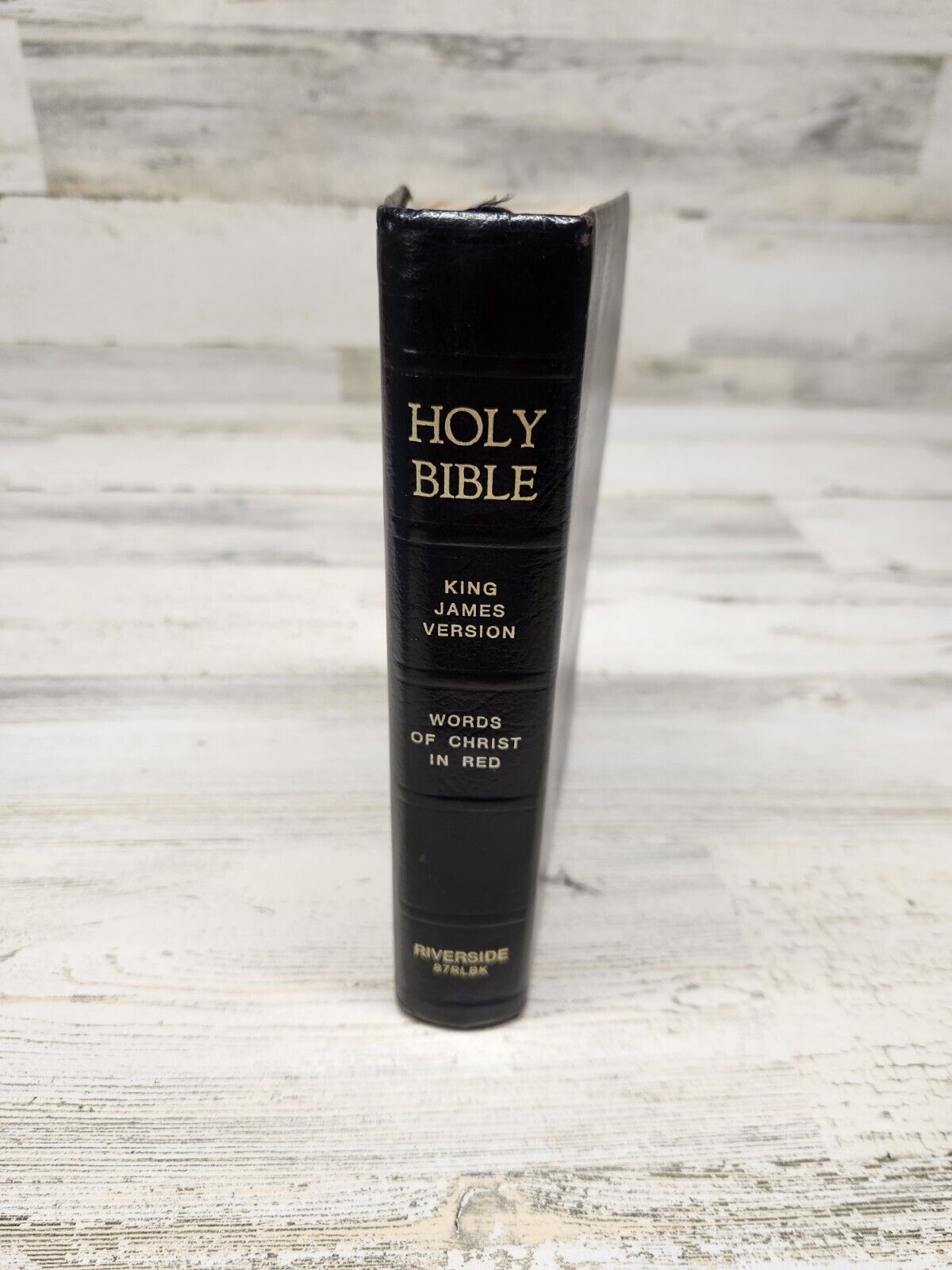Vintage 1972 KJV Words Of Christ In Red Holy Bible 87RLBK Black Leather