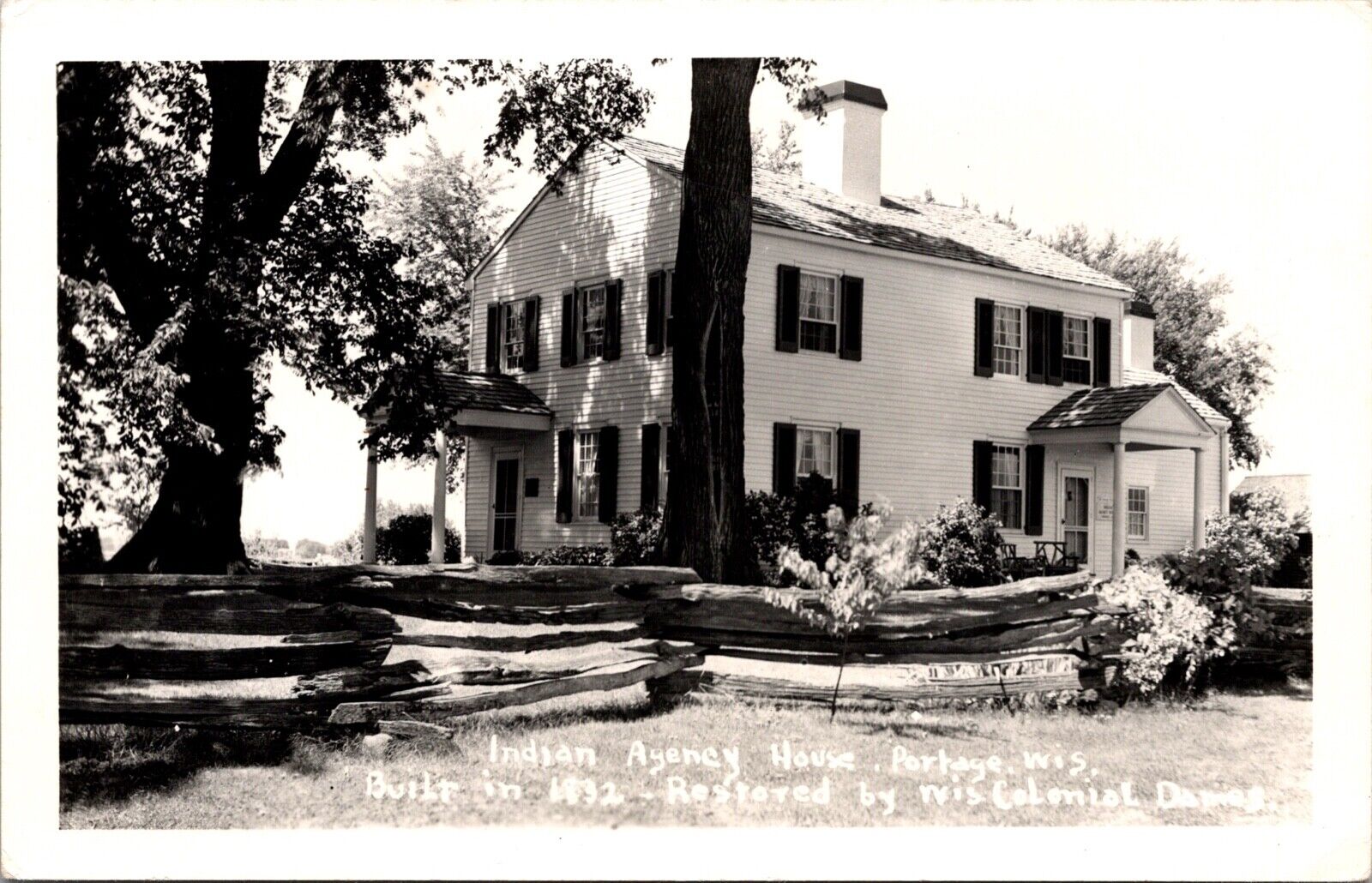 Real Photo Postcard Indian Agency House in Portage, Wisconsin~134754