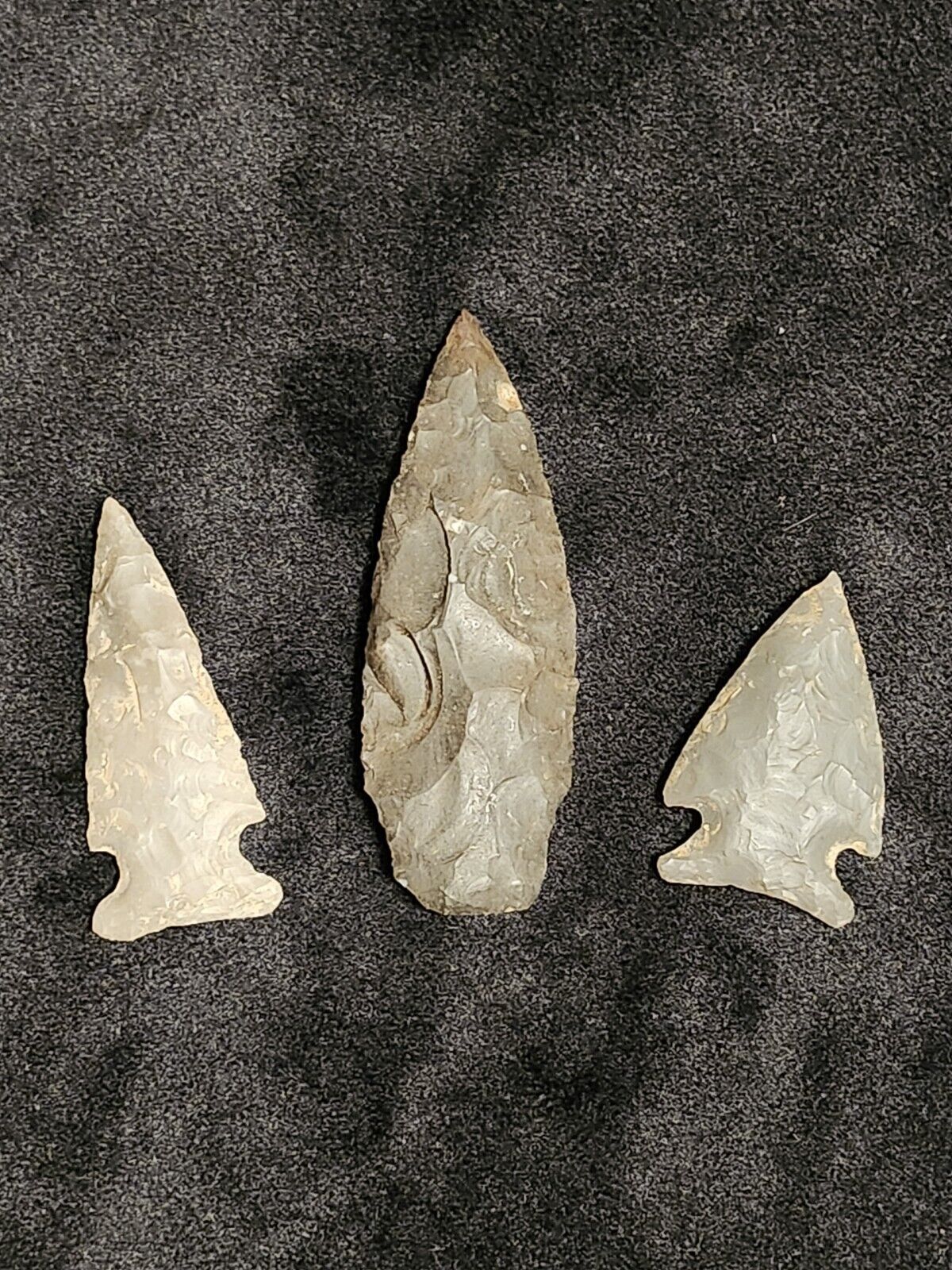 Authentic Arrowheads 3 Native American Artifacts Lot Group