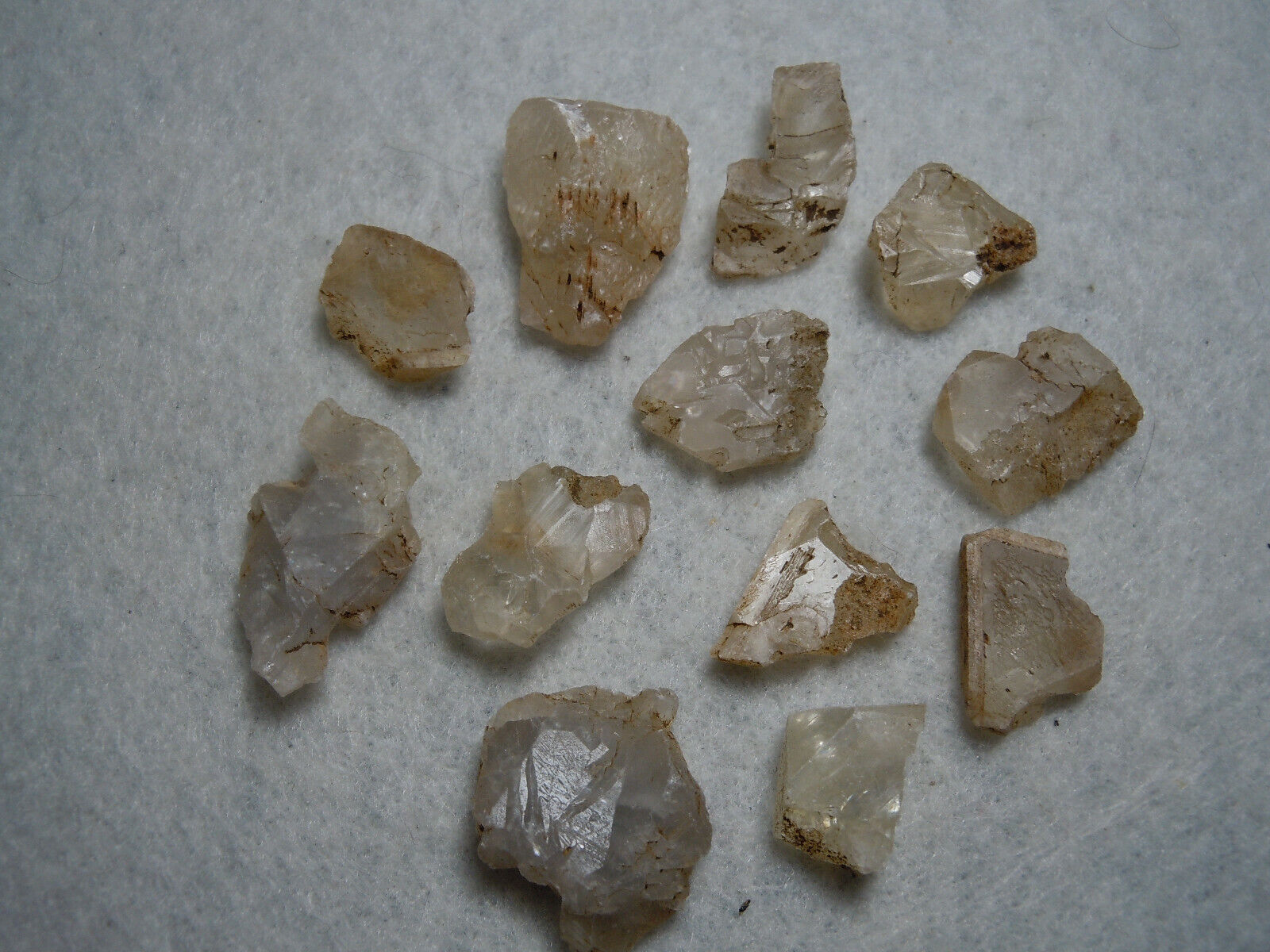 Lot Of 12 Gem Barite Crystal Specimens From Sunrise Beach, MO USA 31.2 Gram Ttl 