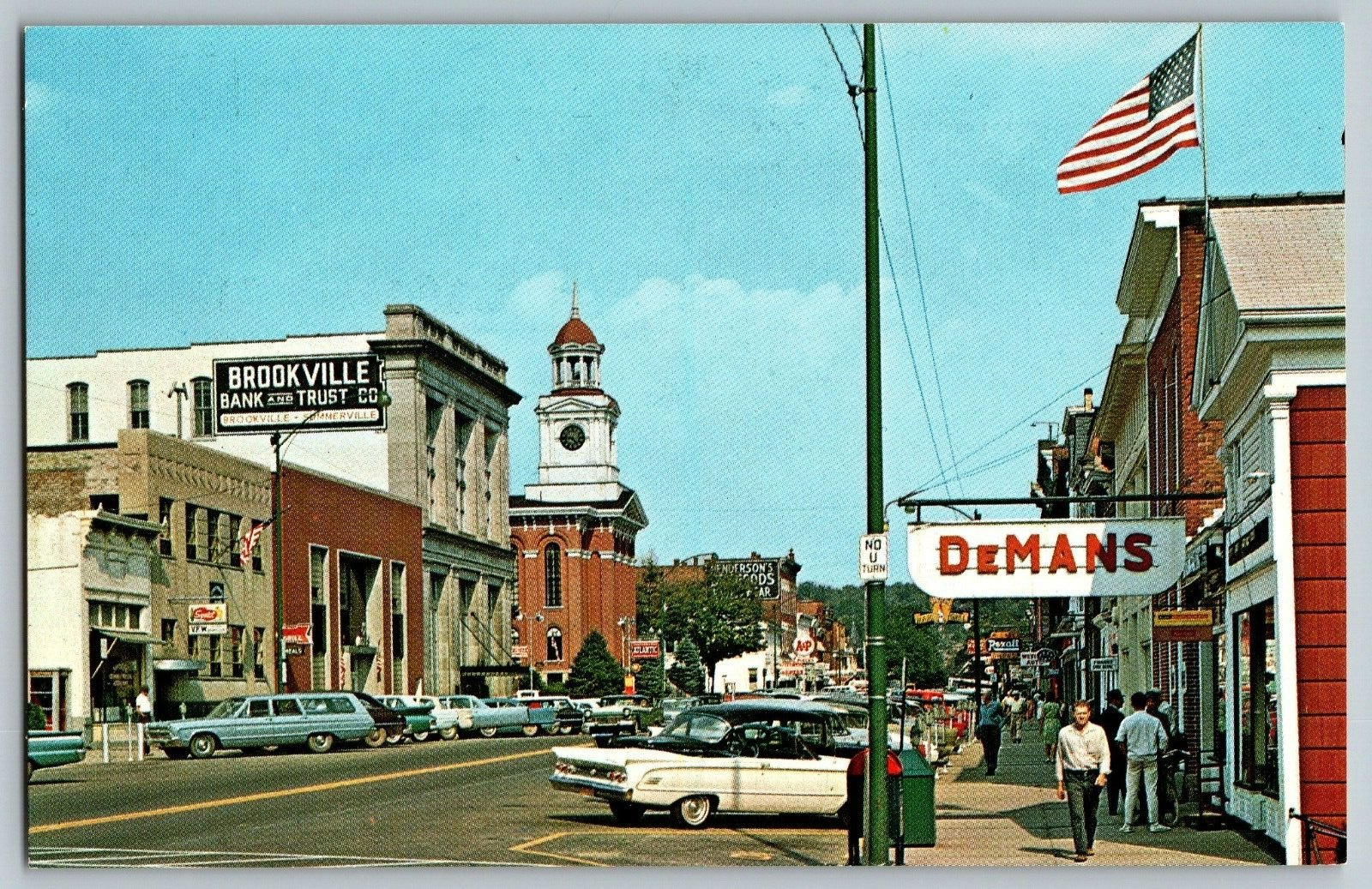 Brookville, Pennsylvania - Main Street, Jefferson County - Vintage Postcard