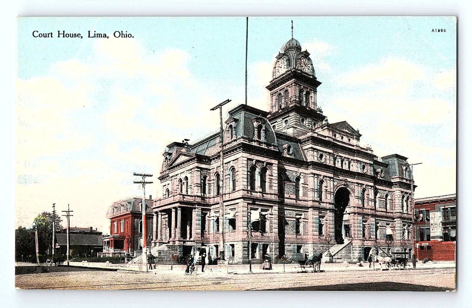 Court House Building Lima Ohio Vintage Postcard