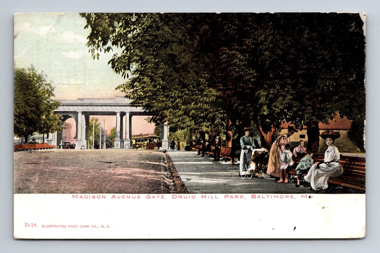 Madison Avenue Gate Druid Hill Park Baltimore Maryland Postcard