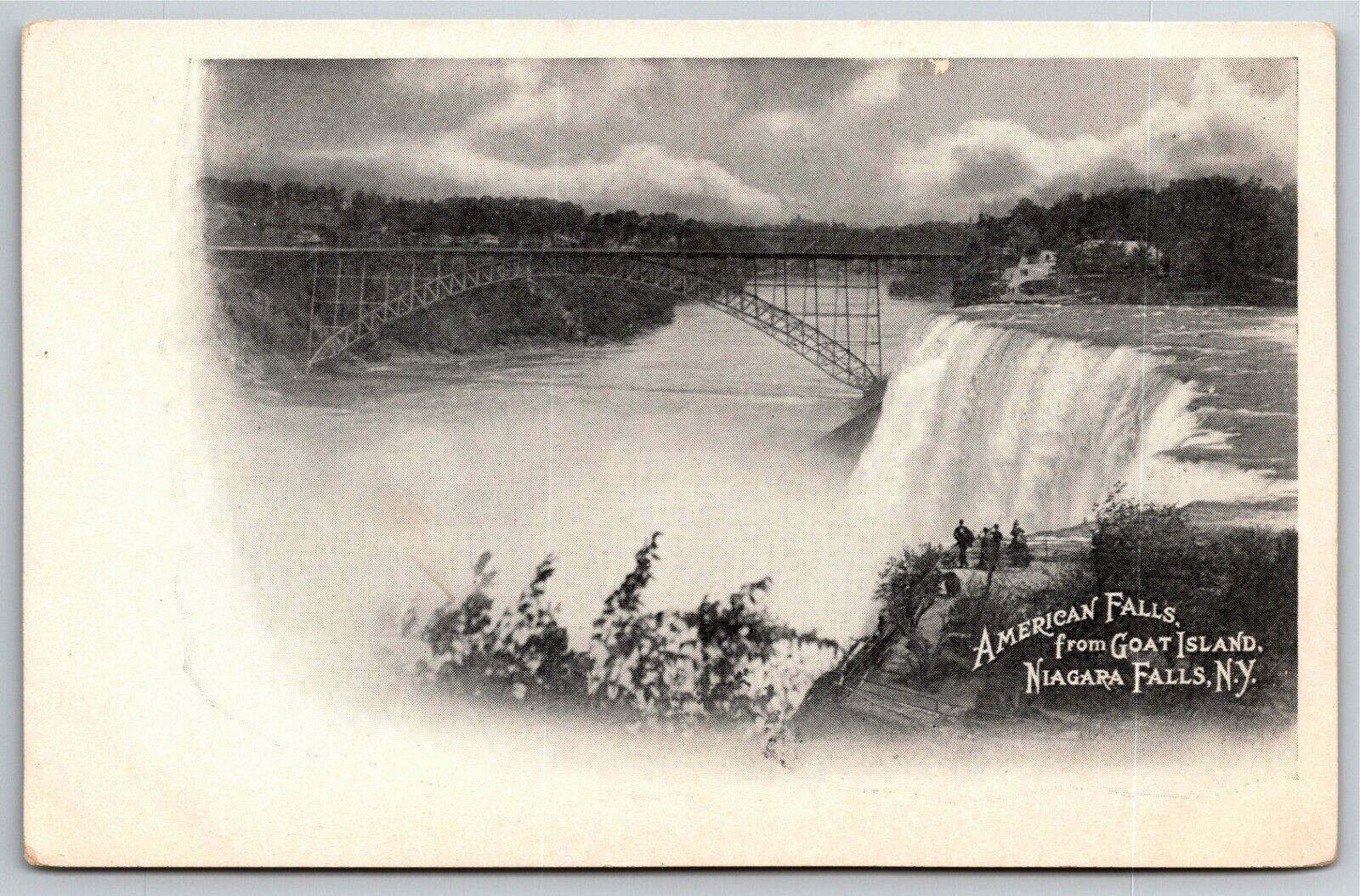 Vintage c1901-07 Postcard - American Falls from Goat Island, Niagara Falls 