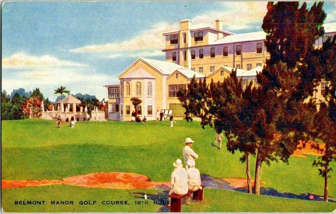 Postcard~Belmont Manor Golf Course~18th Hole~c1930s~Halilton Bermuda~Unposted