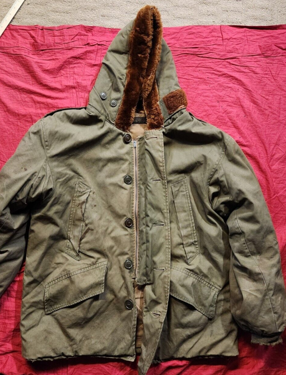 WWII USAAF Army Air Force B-9 Parka Cold Weather Coat Jacket Size Large