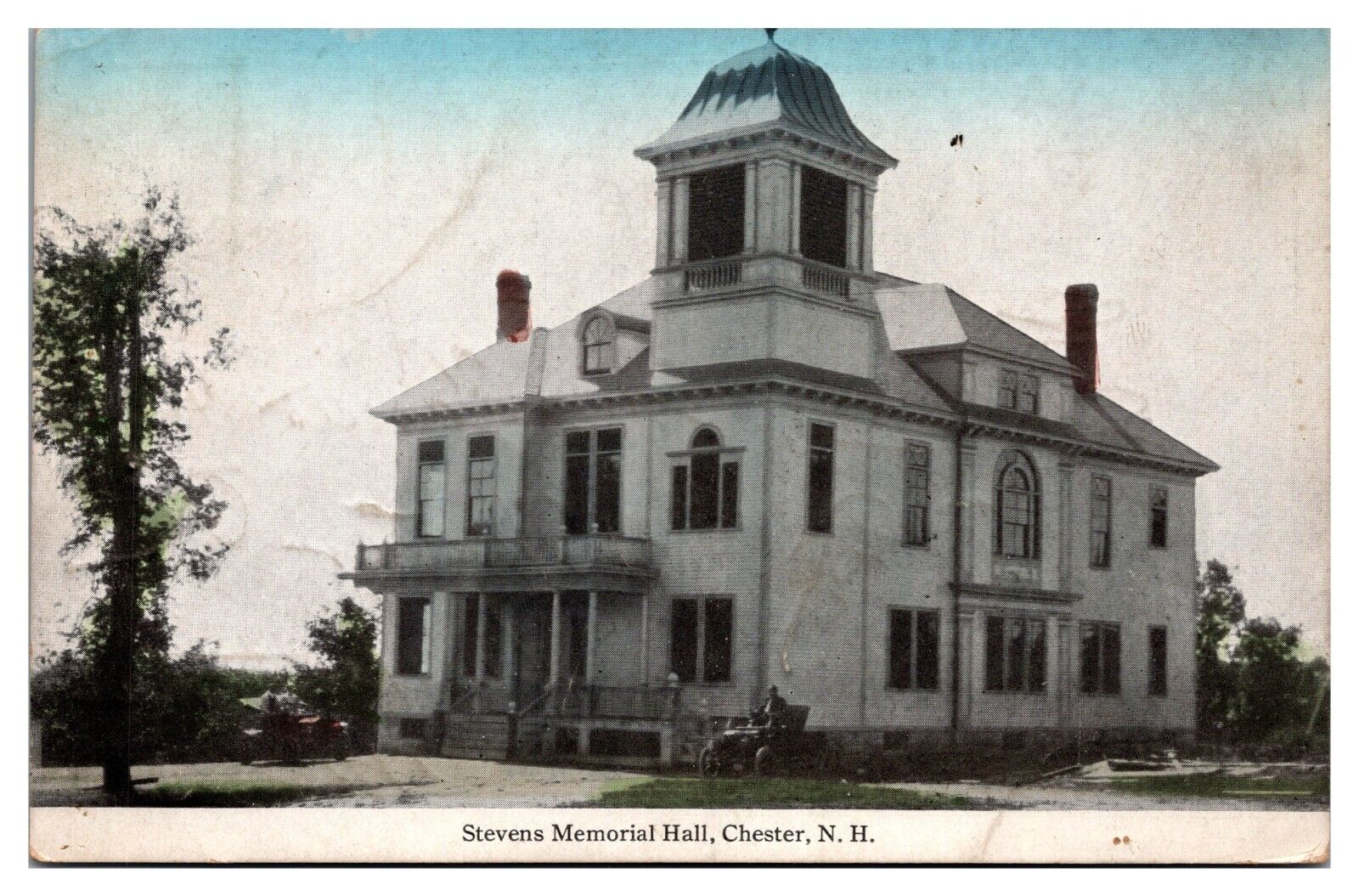 1922 Stevens Memorial Hall, Old Car, Architecture, Chester, NH