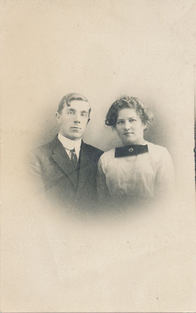 Couple With Interesting Collars Real Photo Postcard rppc