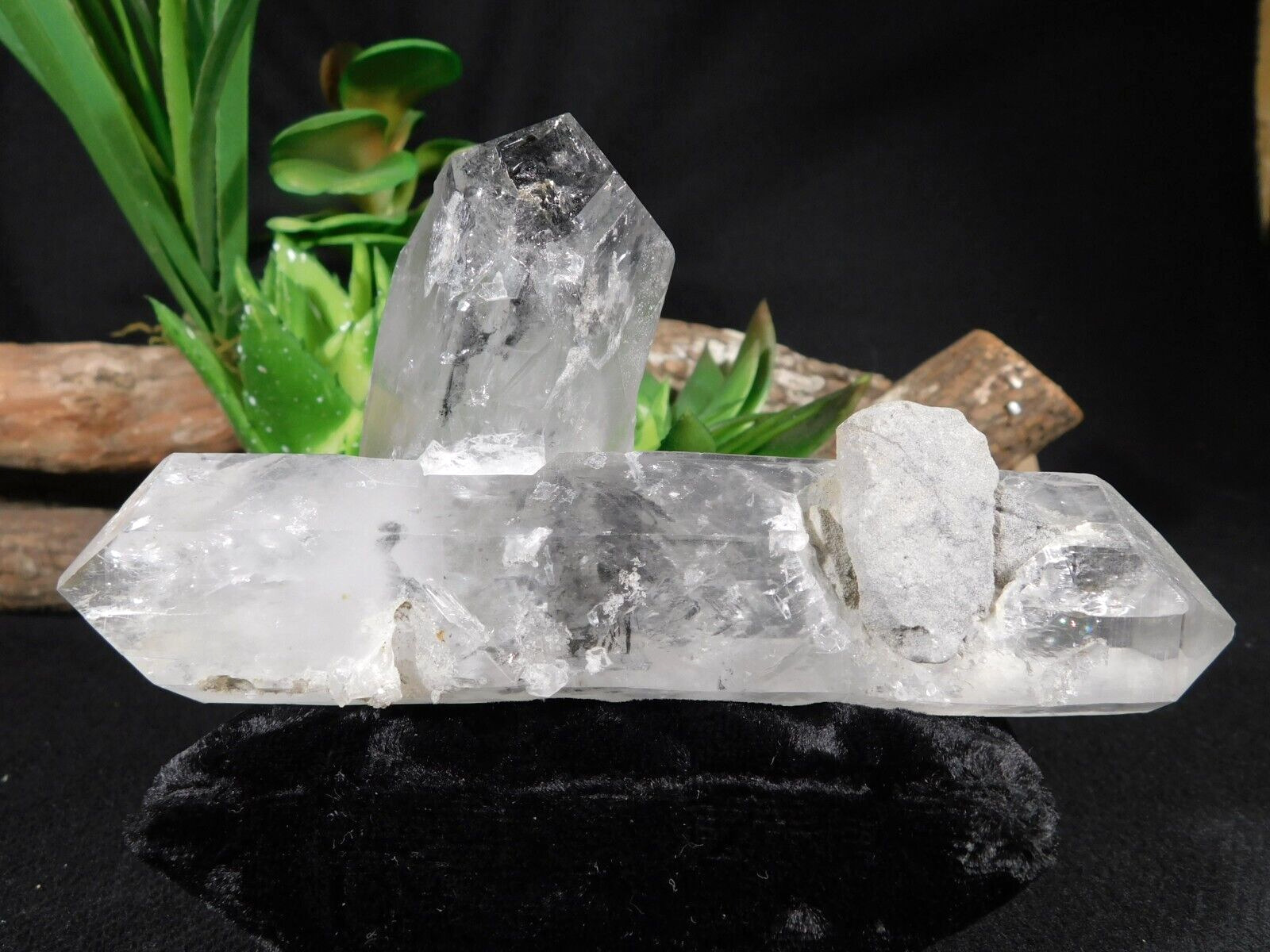 Big Double Terminated Tibetan Black Phanton Quartz Crystal TWIN 336gr