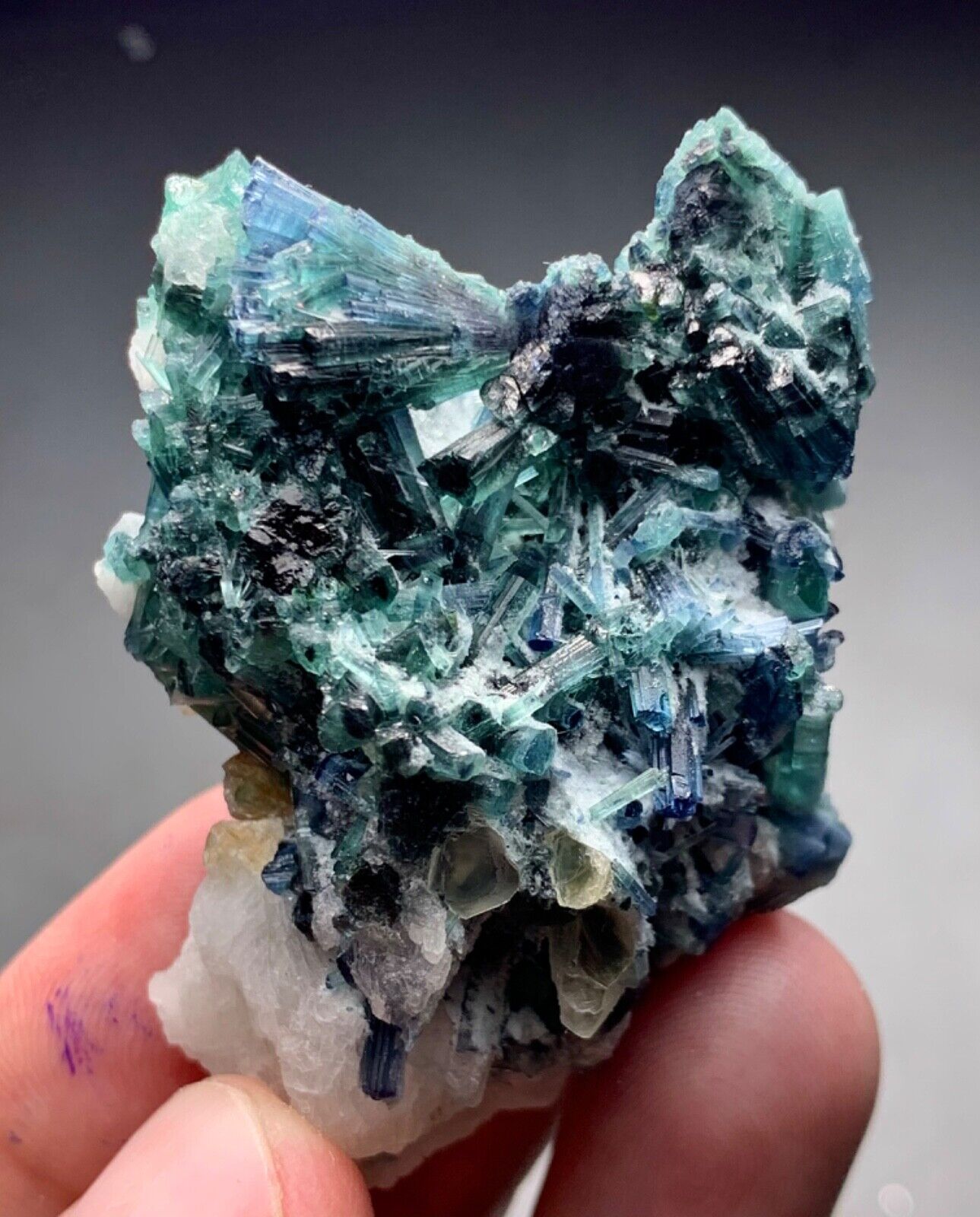 235 Carat Indicolite Tourmaline Crystal Bunch Specimen From Afghanistan