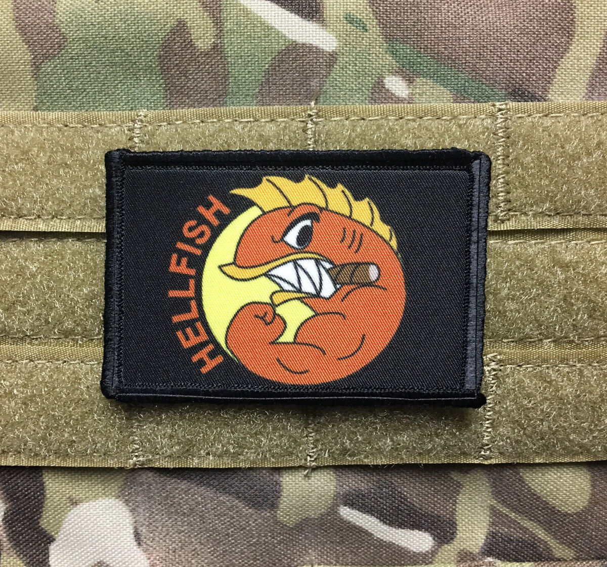  Fighting Hellfish Morale Patch Funny Tactical Military Army Flag