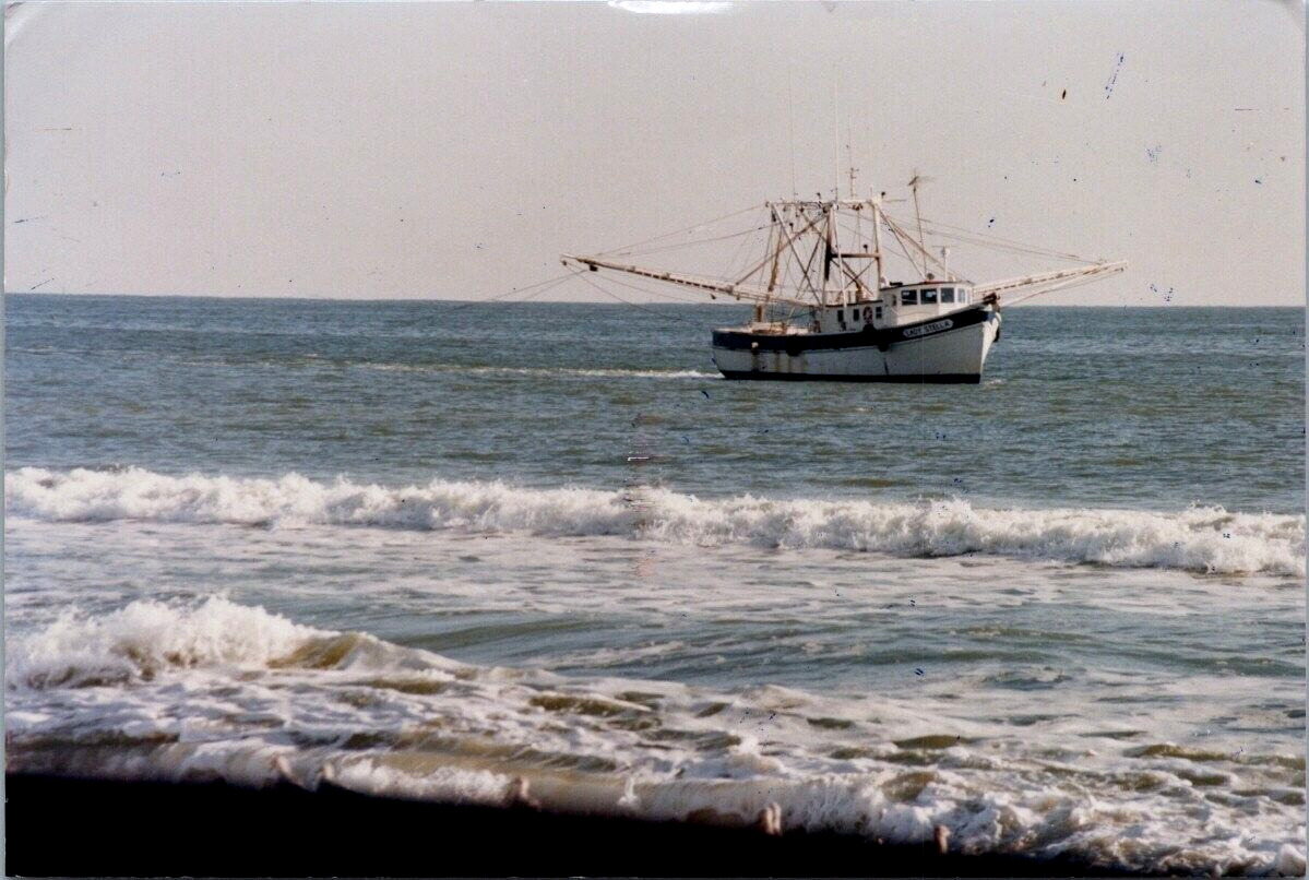 RPPC Lady Stella Shrimp Boat Under Power Near Amelia Island '89 Ed Mathews Photo