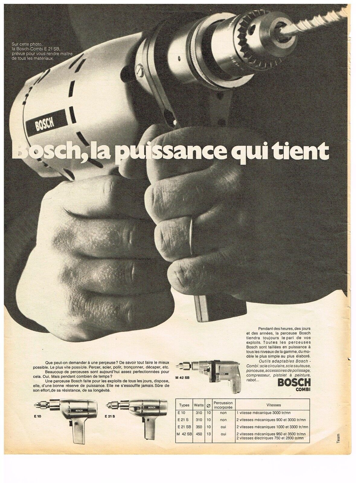1972 Bosch ADVERTISEMENT drill