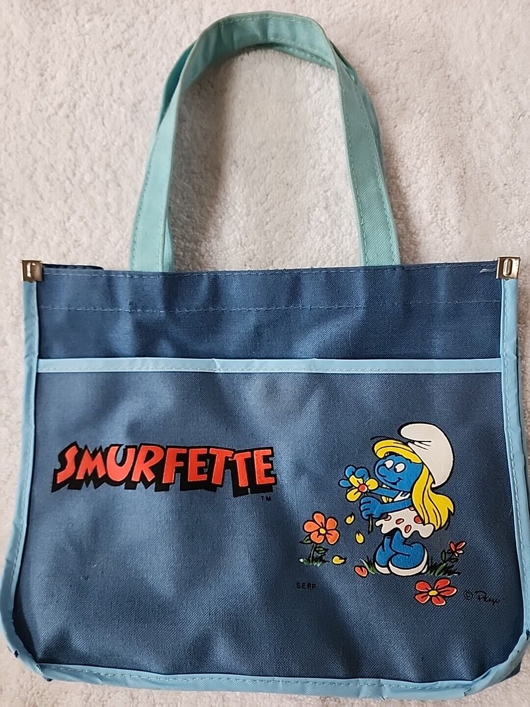 Smurfette Vintage Small Blue Tote Preowned