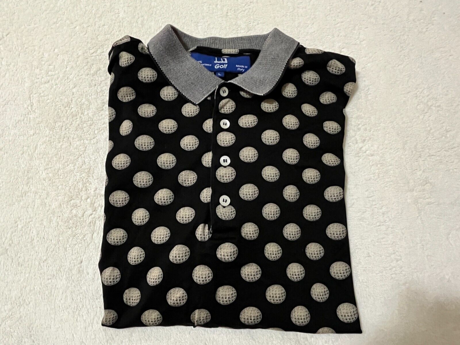 Judd\'s Very Nice Dunhill 100% Mercerized Cotton Golf Shirt Size L Made in Italy