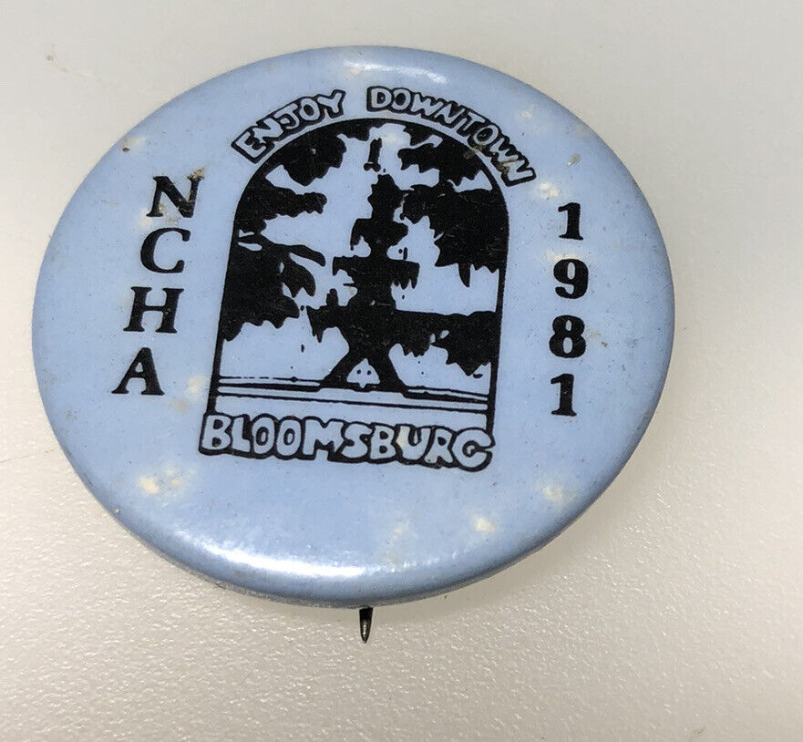 1981 Bloomsburg PA NCHA National Camping Hiking Pennsylvania Pin Pinback Button