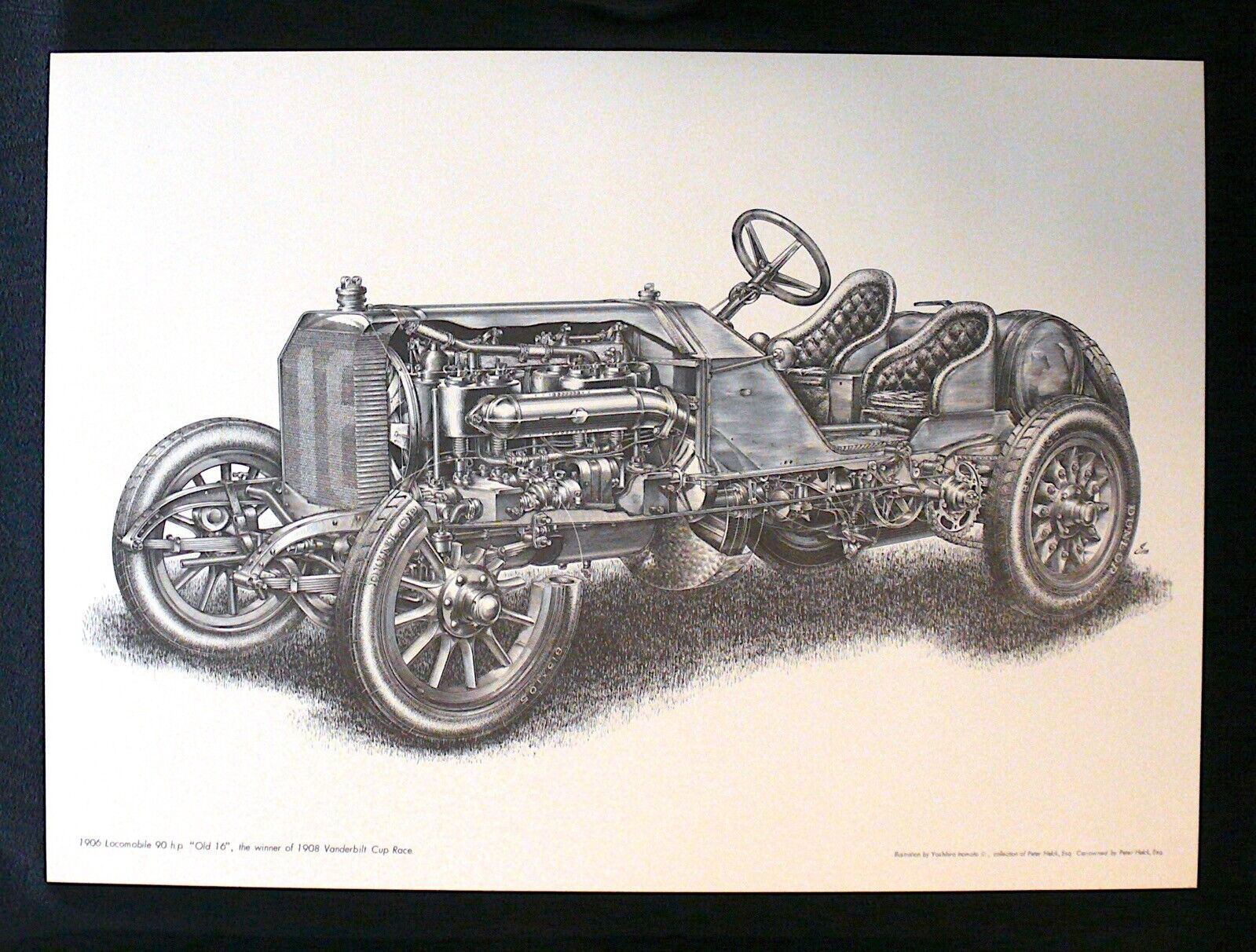Yoshiro Inomoto 1906 Locomobile Cutaway Technical Cutaway Drawing Print