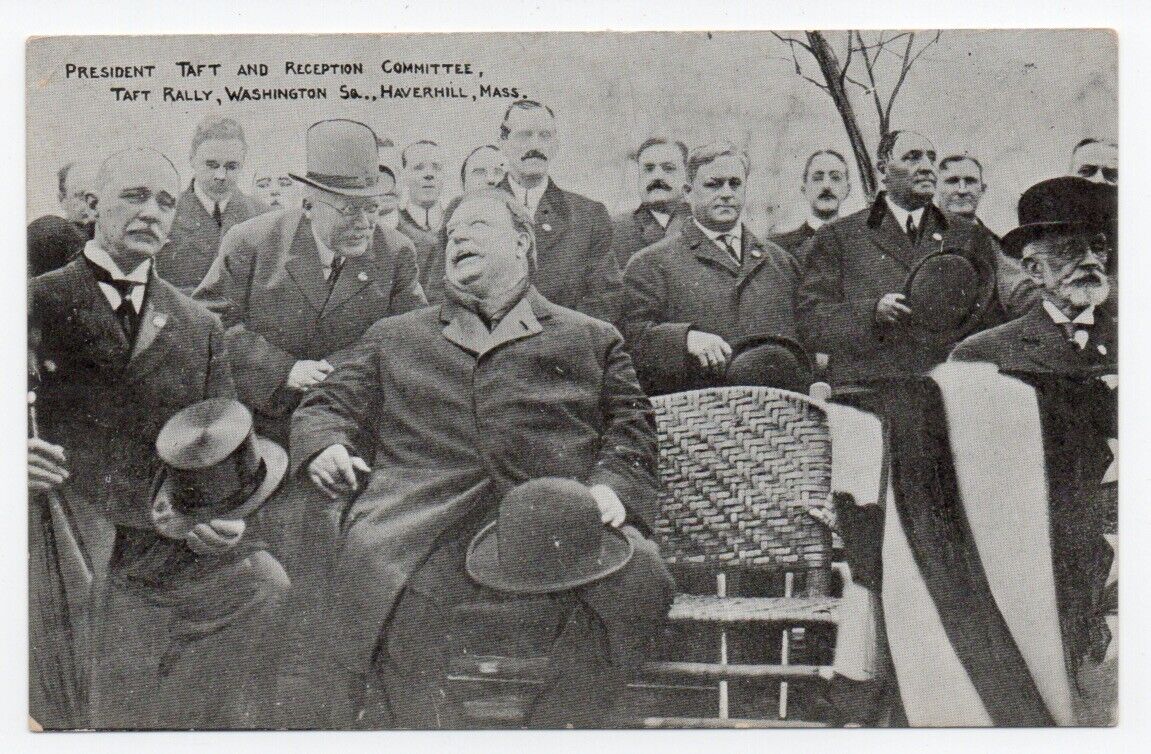 1912 Postcard of President Taft at Rally in Haverhill MA