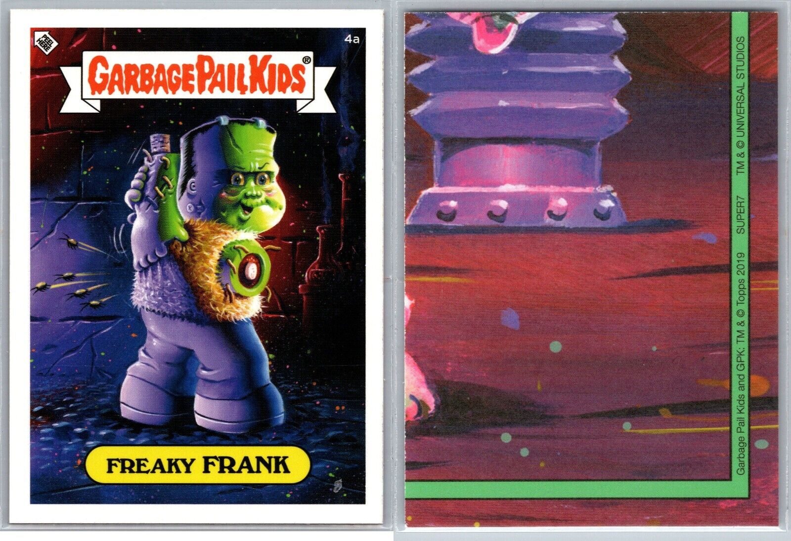 2019 Topps Garbage Pail Kids GPK Universal Monsters Super7 SDCC Freaky FRANK 4a