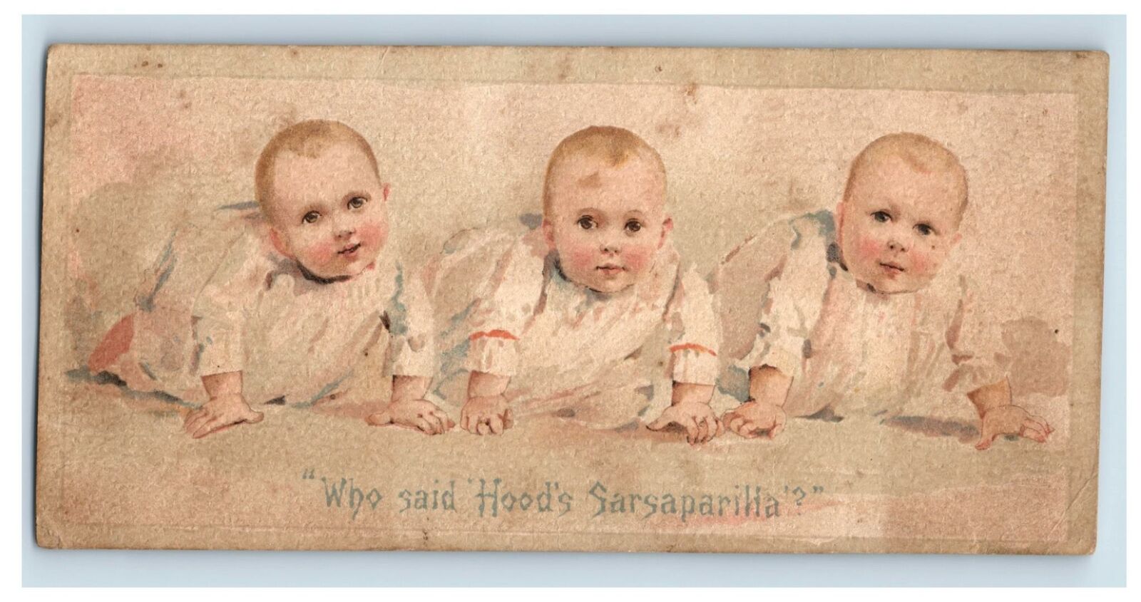 1880\'s Hood\'s Sarsaparilla Quack Medicine Baby Babies Victorian Trade Card P130