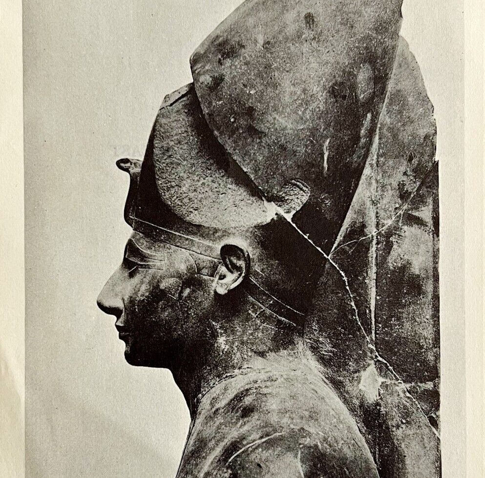 1942 Egypt Thutmose III Statue Historical Print Antique Ephemera 8x5 