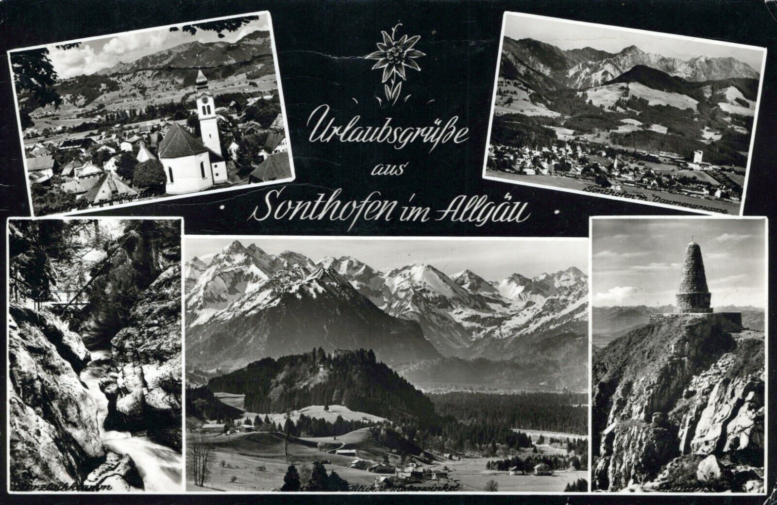 RPPC - Greetings From Sonthofen, Germany. Posted German Glossy Postcard