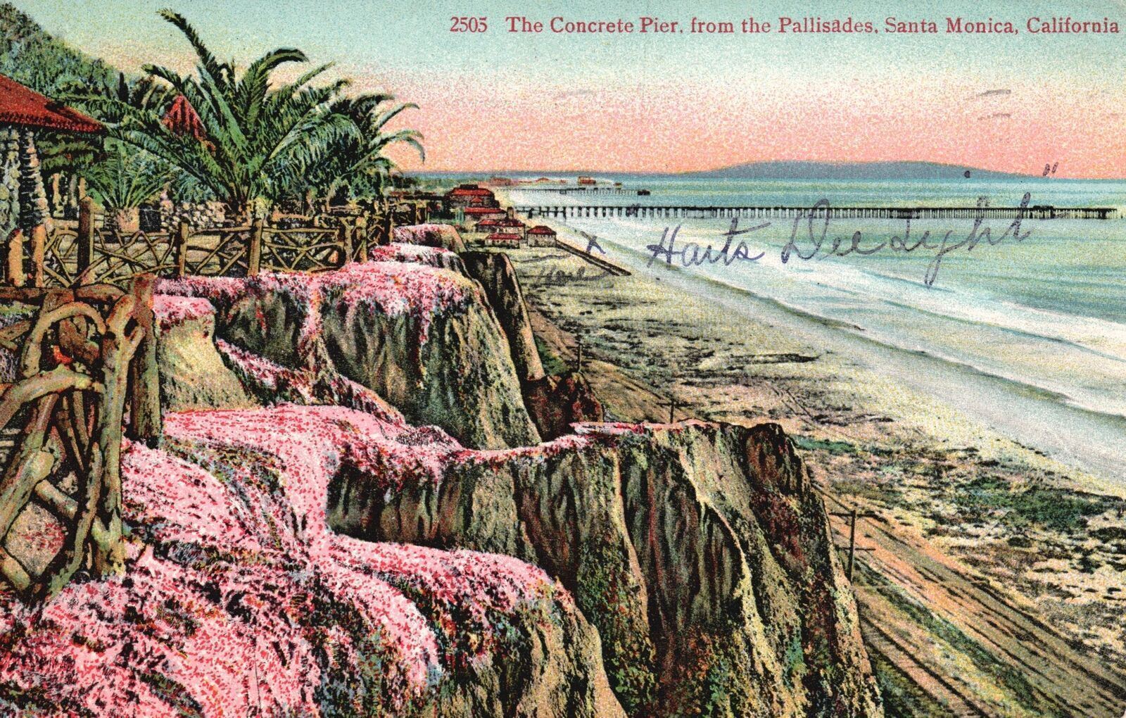 Vintage Postcard 1910's Concrete Pier from the Palisades Santa Monica California