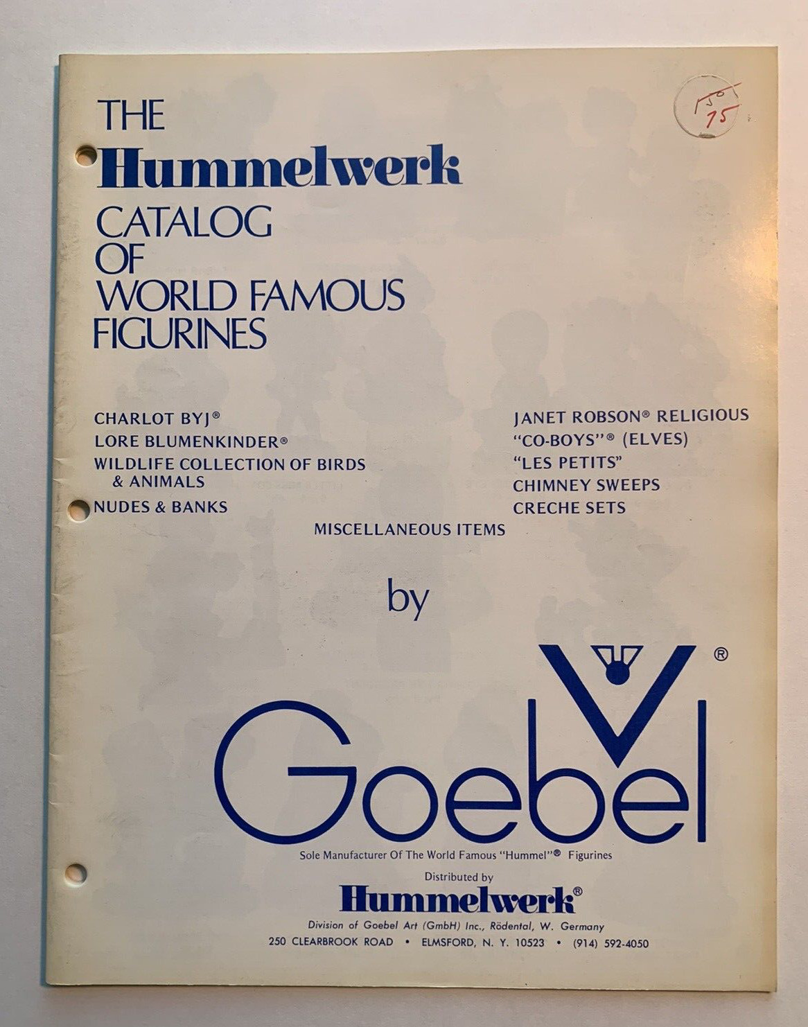 1974 GOEBEL HUMMELWERK Catalog of World Famous Figurines - Hummel