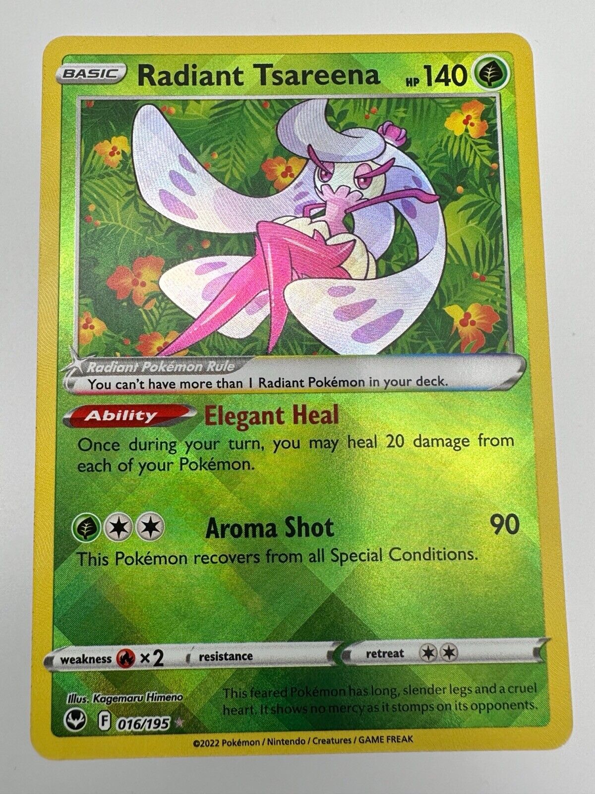 Pokemon TCG Card Silver Tempest Radiant Tsareena 016/195 Ultra Rare