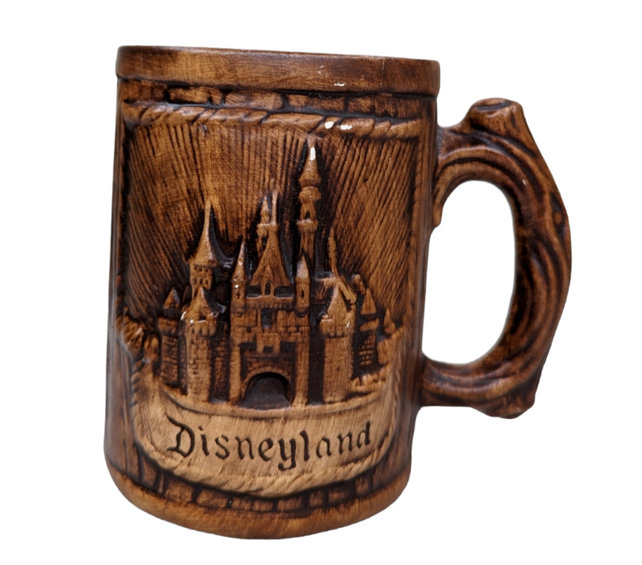 Disneyland Treasurecraft Faux Wood Vintage Ceramic Mug Sleeping Beautys Castle
