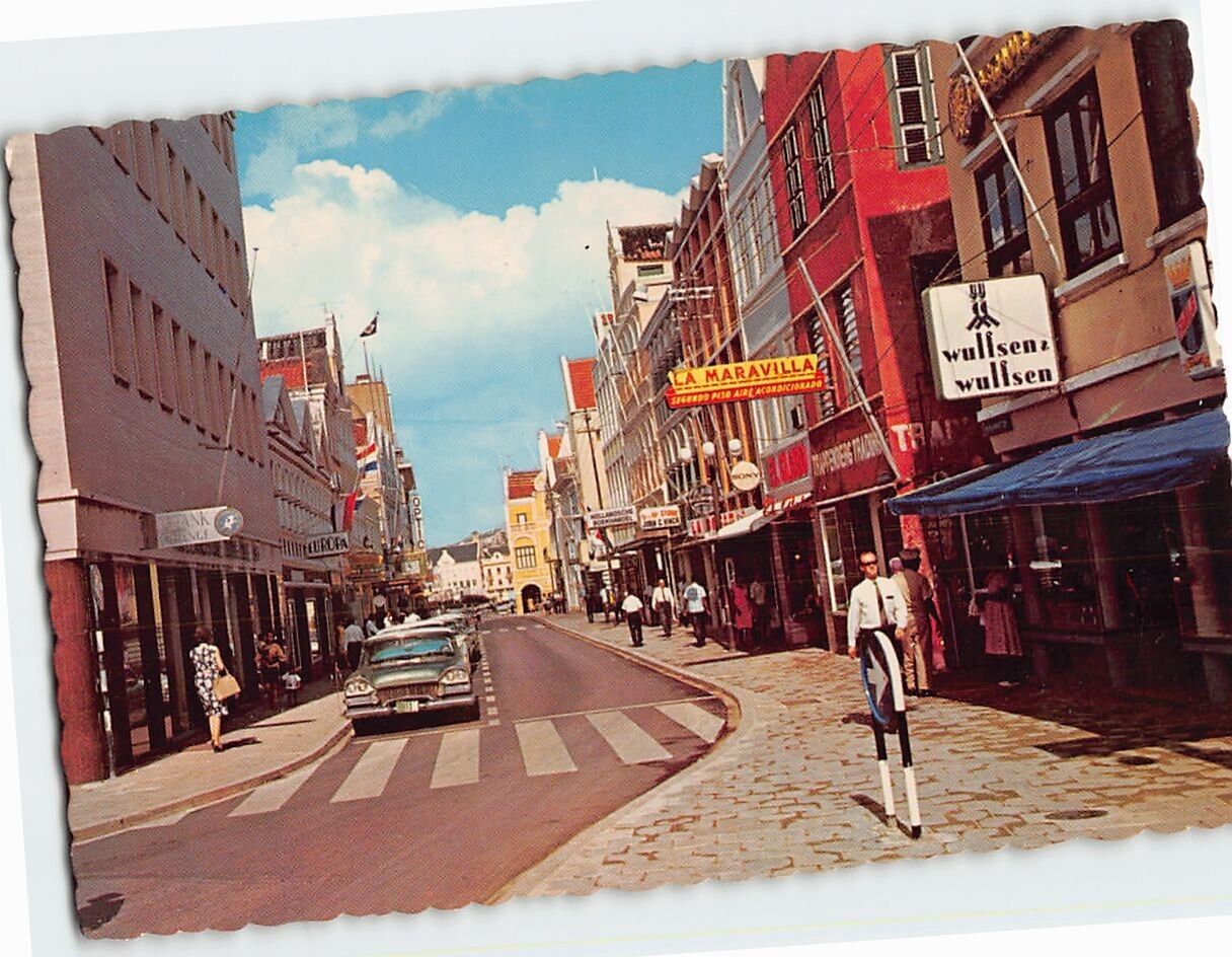 Postcard Breedestraot Shopping Center Curacao Neth. Antilles