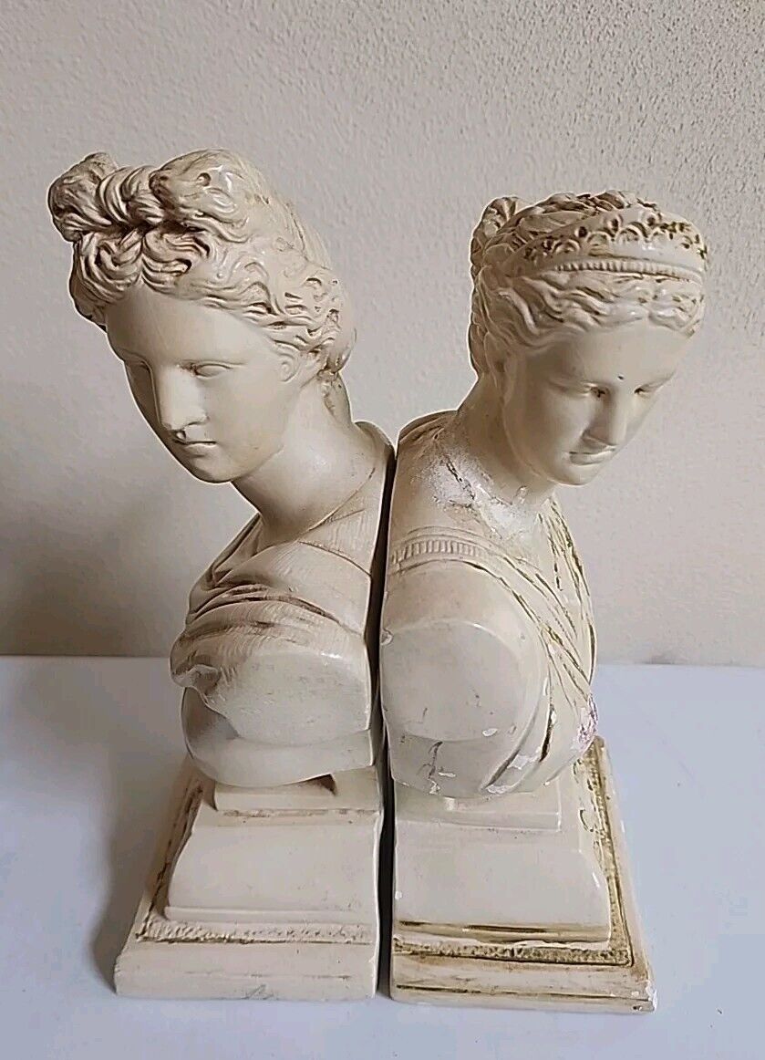 VTG Alexander Co. Sculpture Roman Greek God Apollo & Goddess Artemis Diana Bust