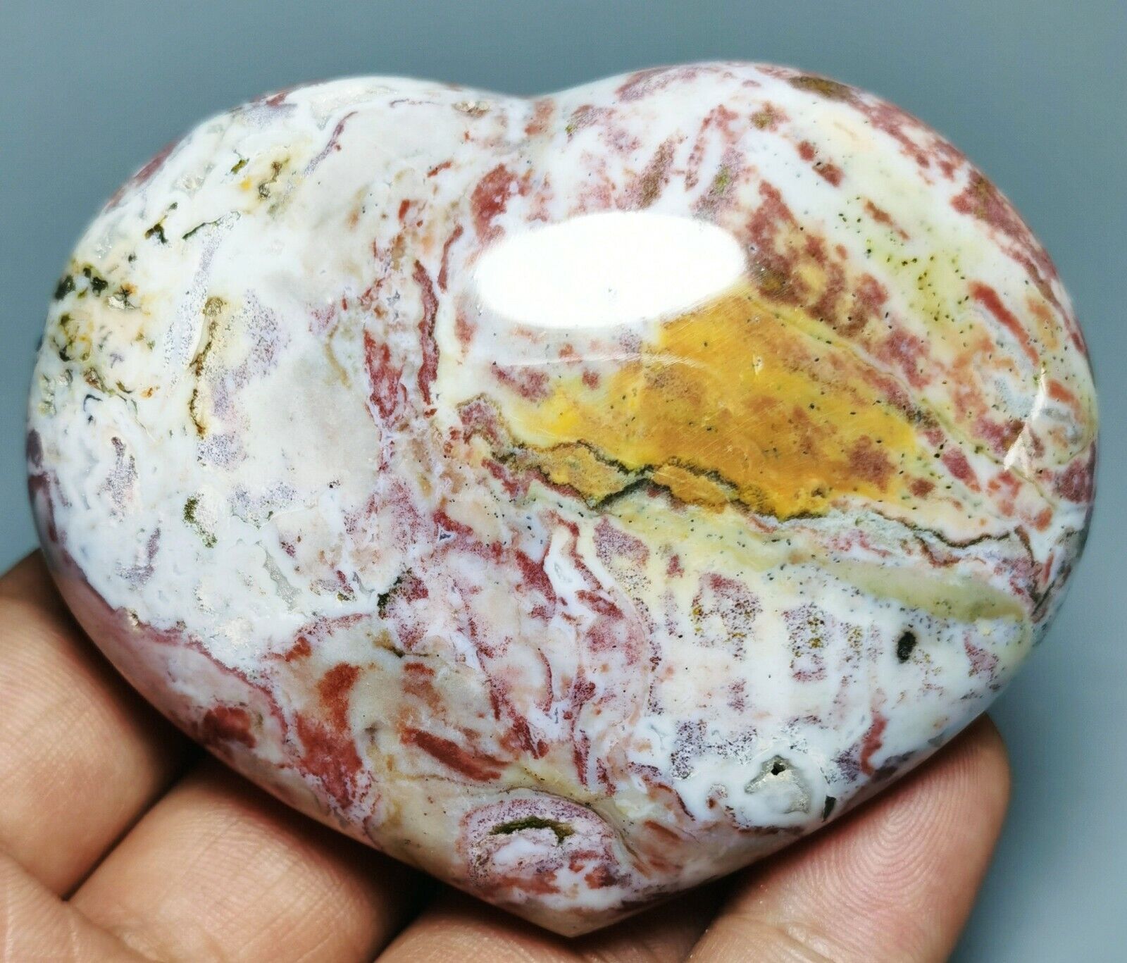190g Collection  Amazing Ocean Jasper Agate Heart Jasper Reiki Stone
