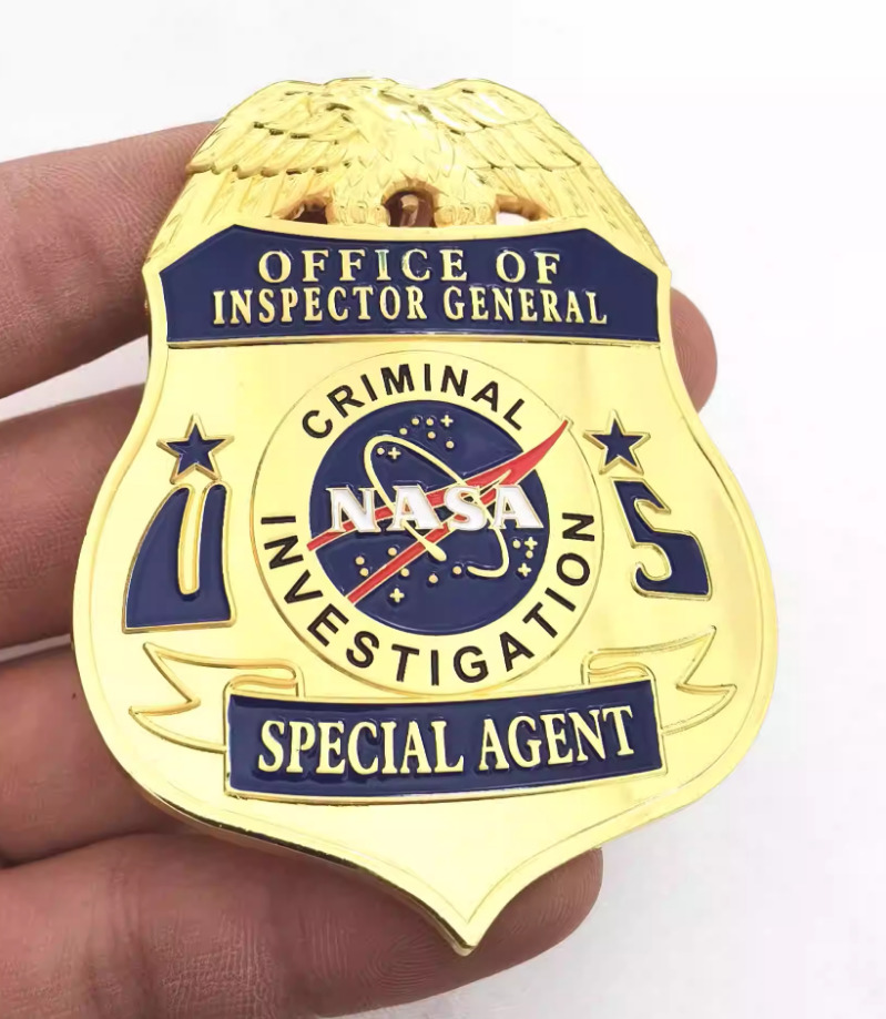US NASA All-Metal Badge Special Agent Outer Space Badge Brooch Spaceflight Fan