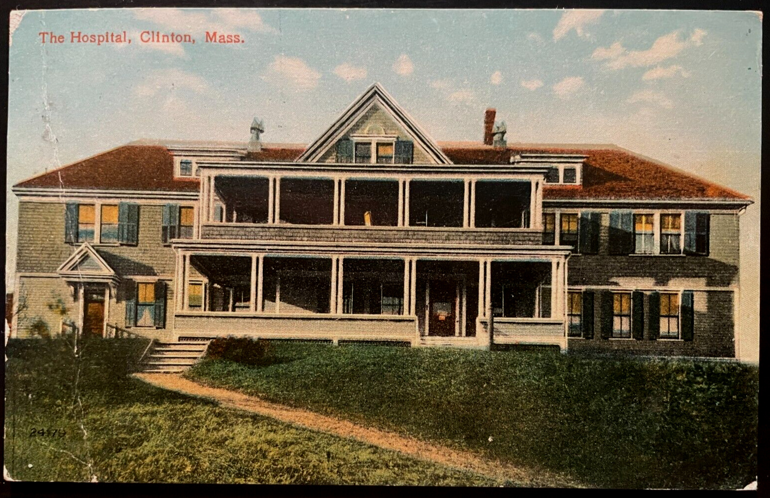 Vintage Postcard 1909 The Hospital, Clinton, Massachusetts (MA)