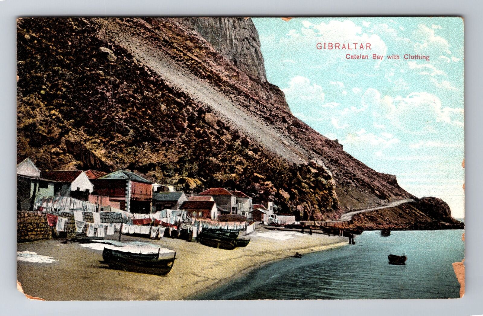 Catalan Bay CO-Colorado, Gibraltar, Antique, Vintage Souvenir Postcard