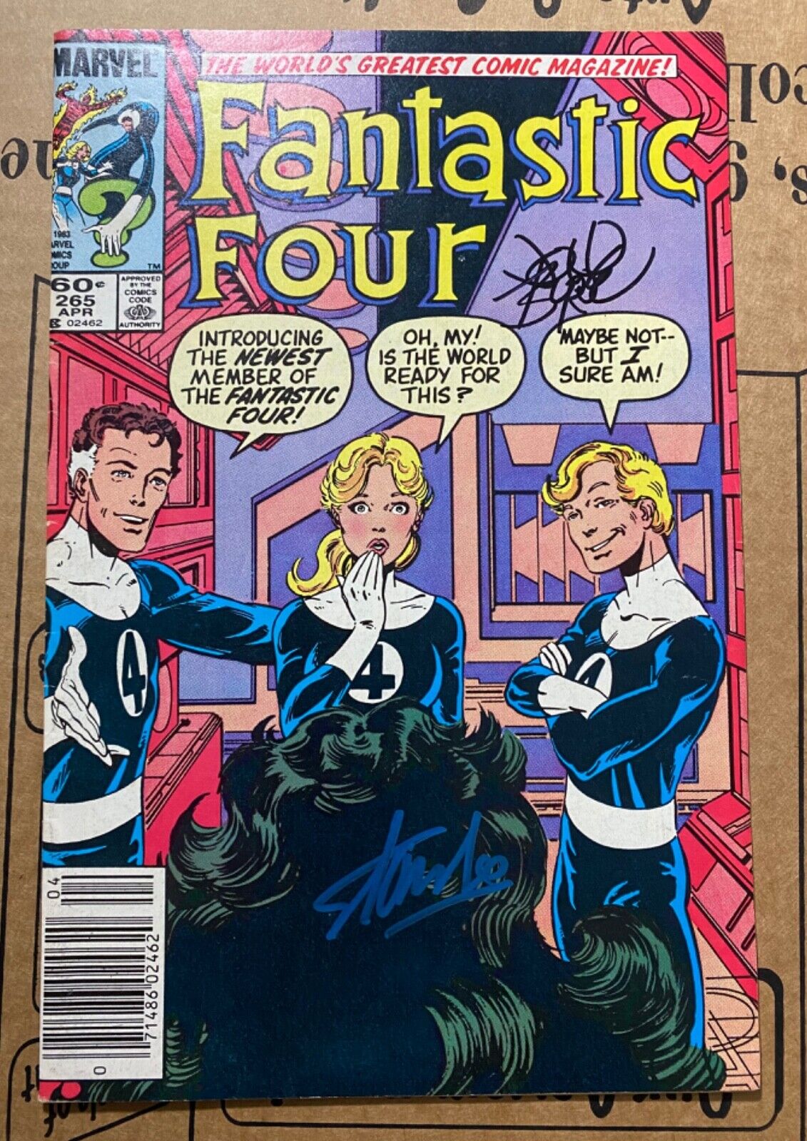 FANTASTIC FOUR # 265 Signed Stan Lee & John Byrne  Key She-Hulk Joins VF  1983