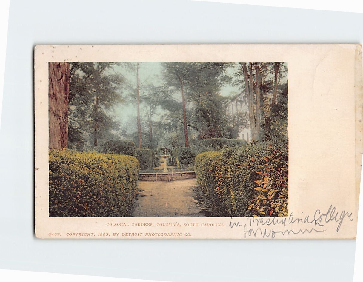 Postcard Colonial Gardens Columbia South Carolina USA