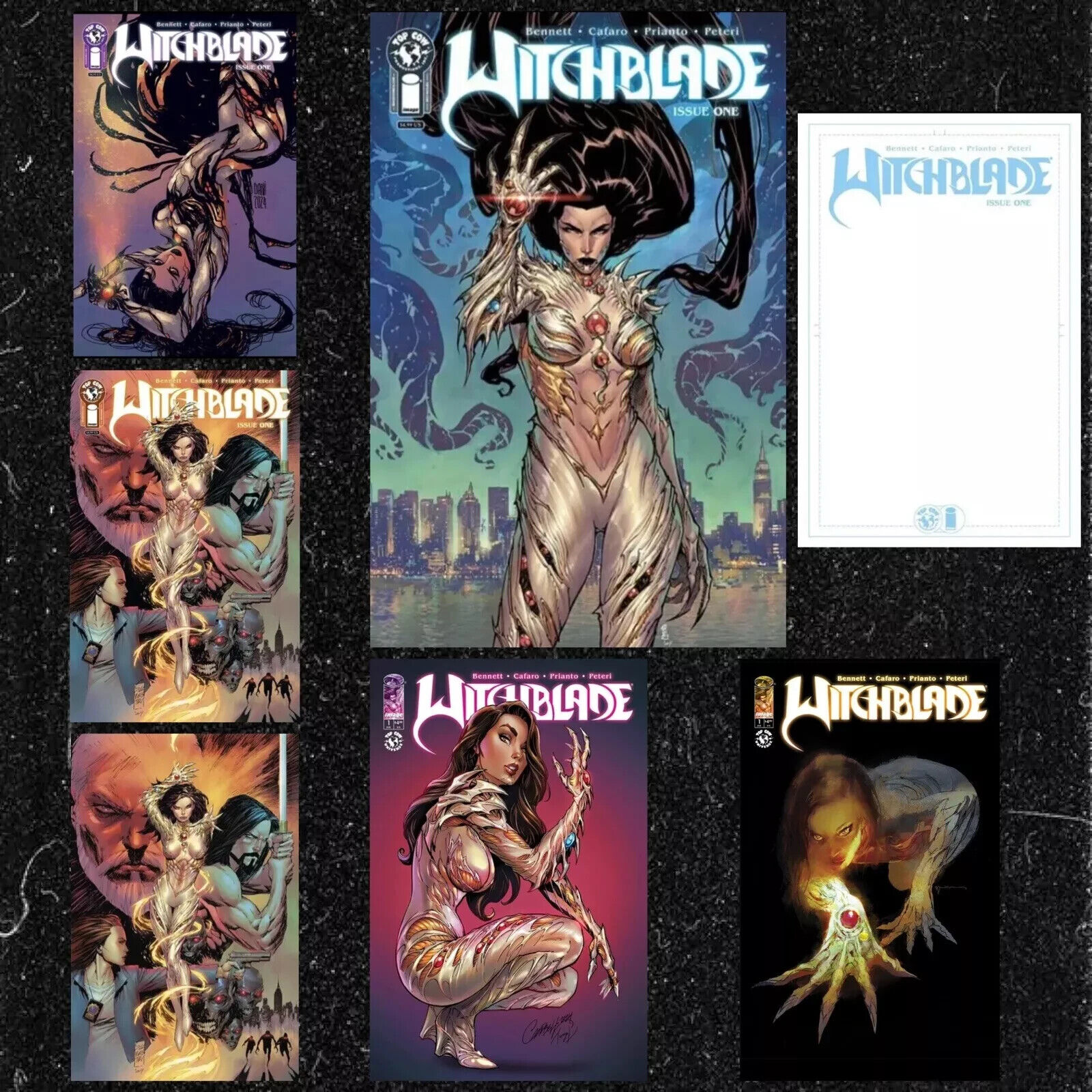 WITCHBLADE 1  1:100 SIENKIEWICZ VARIANT SET OF 7 COVERS 1:50 CAMPBELL PRESALE