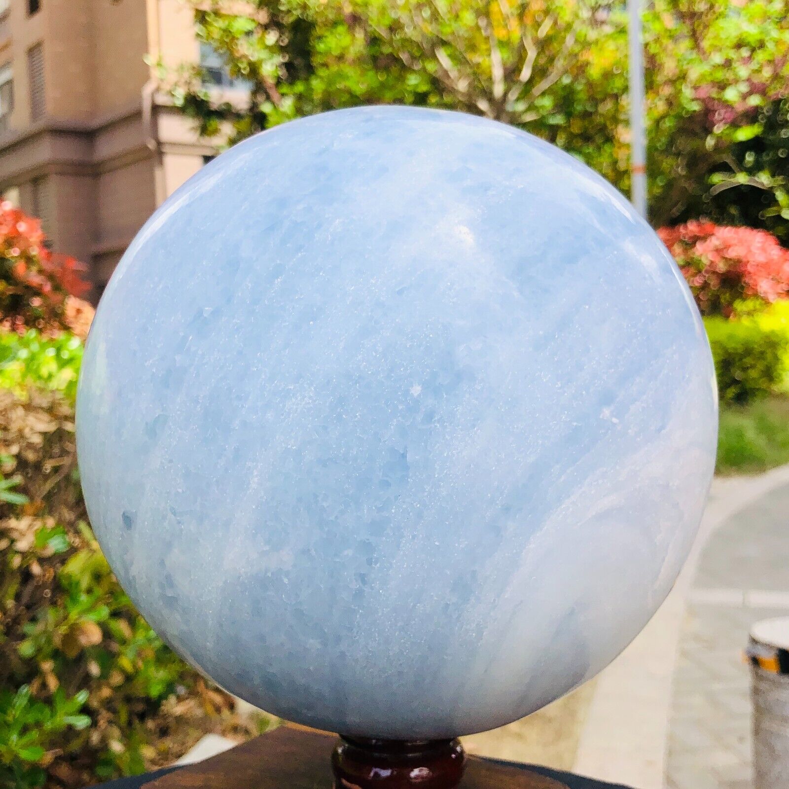 21.78LB Large Natural Blue Kyanite Sphere Quartz Crystal Ball Specimen Healing