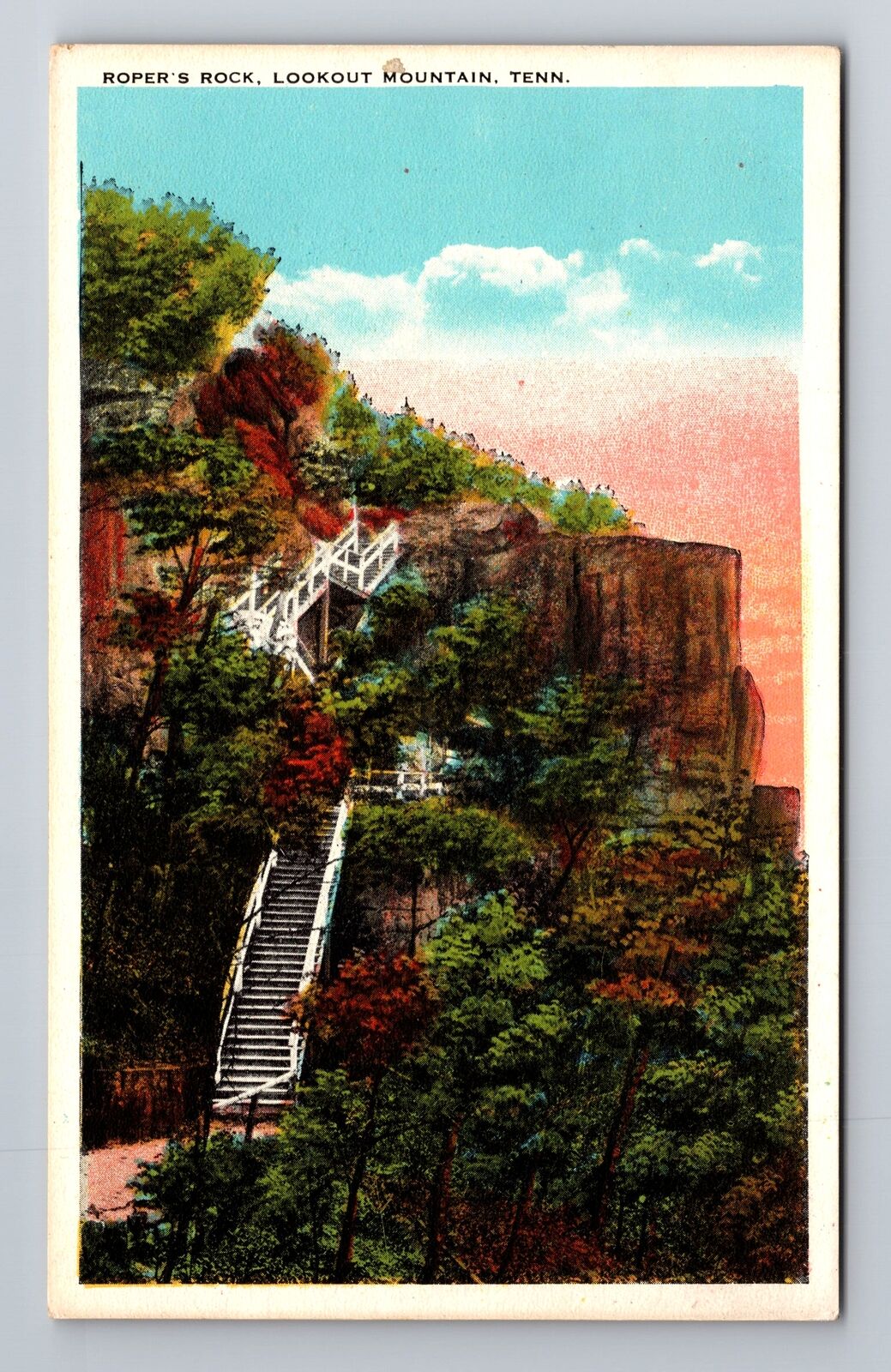 Lookout Mountain TN-Tennessee, Roper\'s Rock, Antique, Vintage Postcard