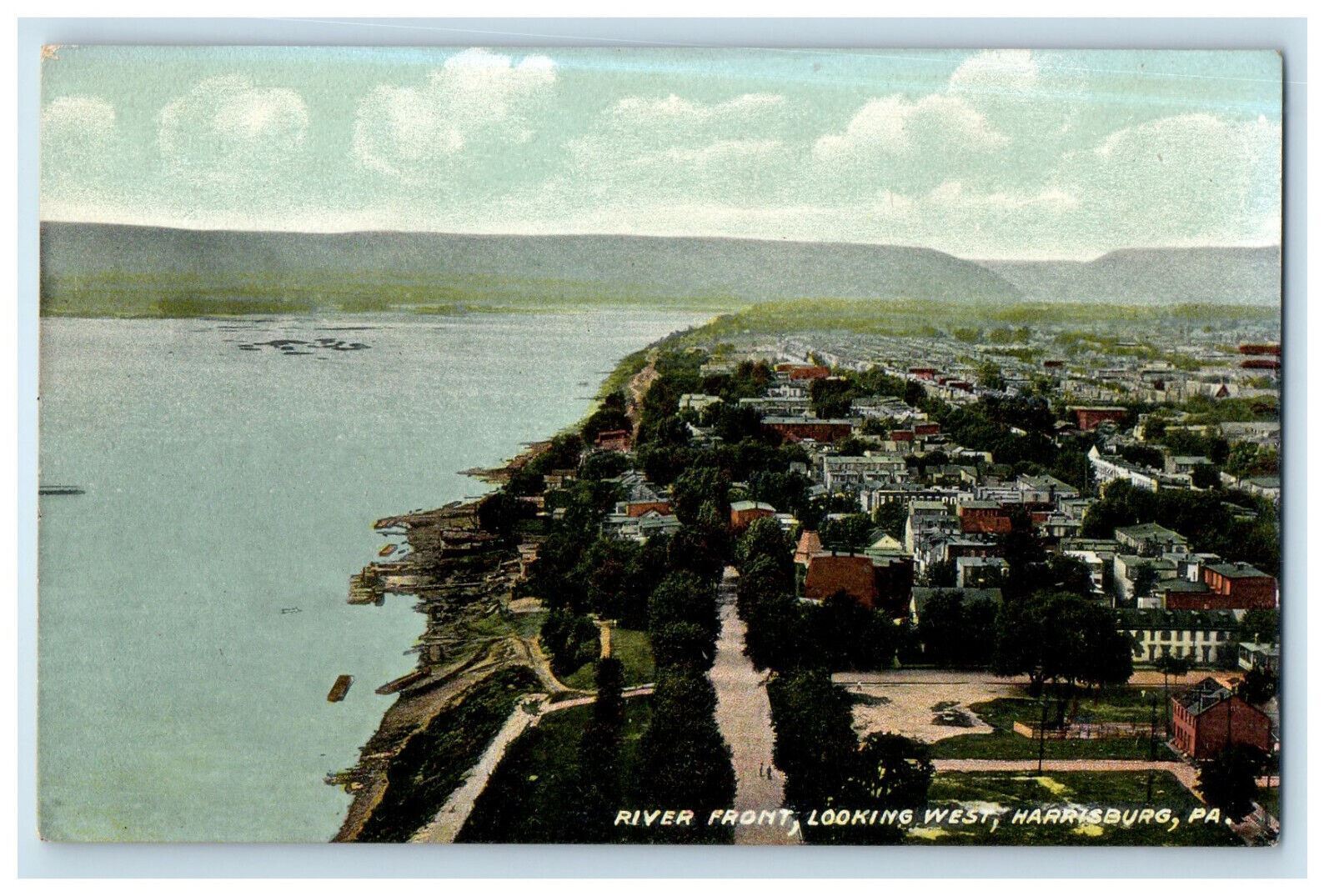 c1910 River Front Looking West Harrisburg Pennsylvania PA Unposted Postcard