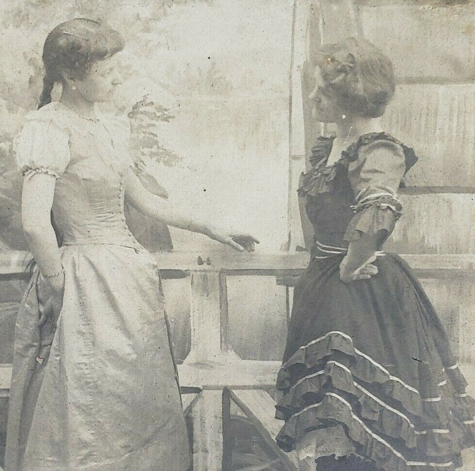 French Ballerina Dancers 1890s Victorian Portrait Photo France Stereoview C403