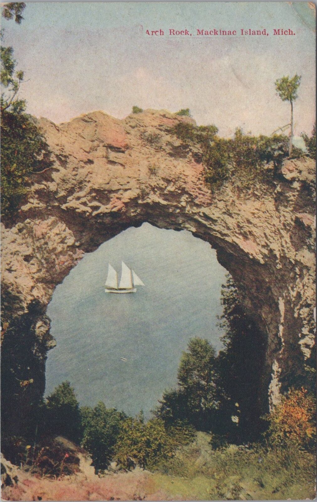 Arch Rock Mackinac Island Michigan Unposted Postcard
