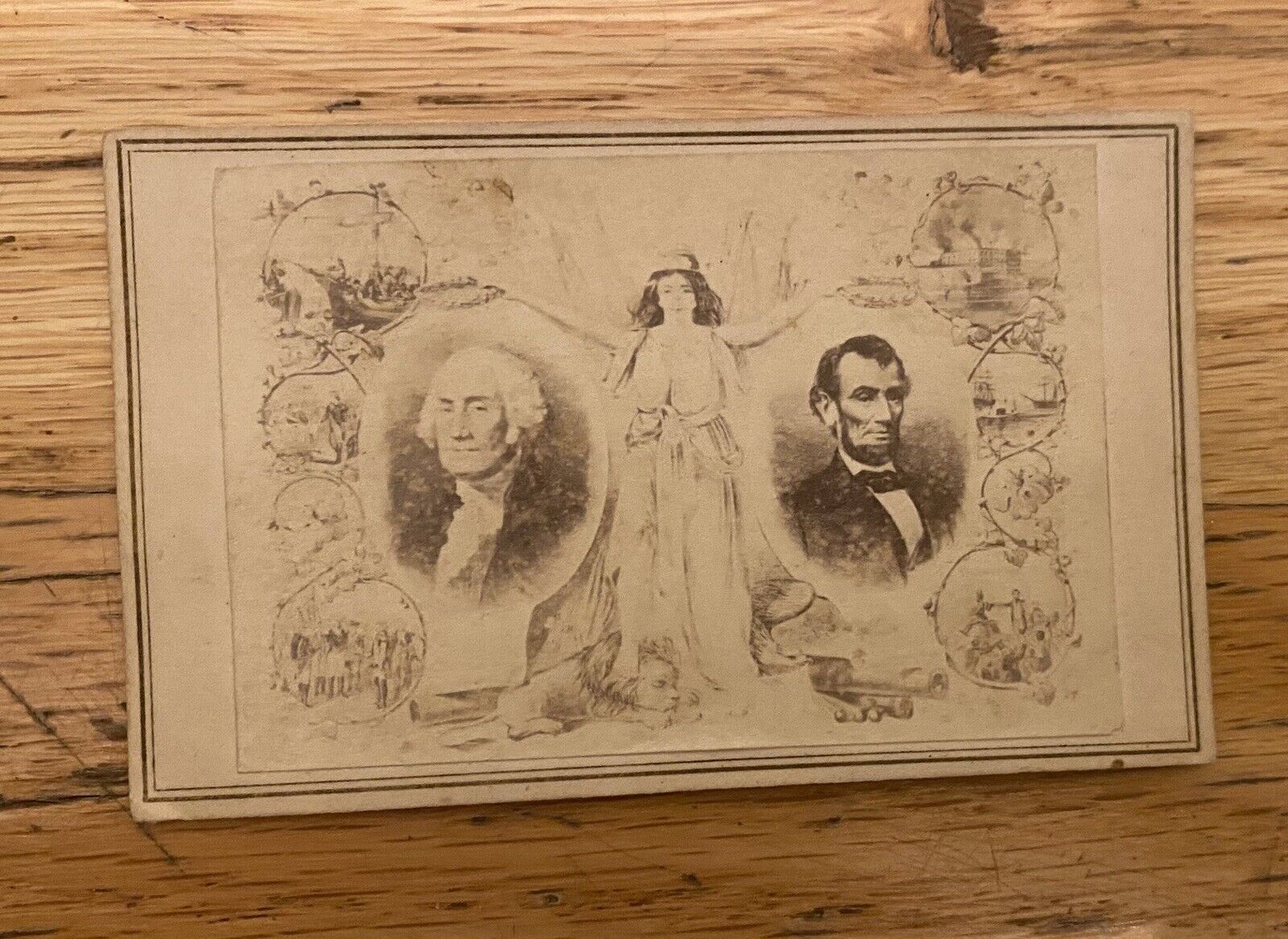 Circa 1865 CDV George Washington & Abraham Lincoln